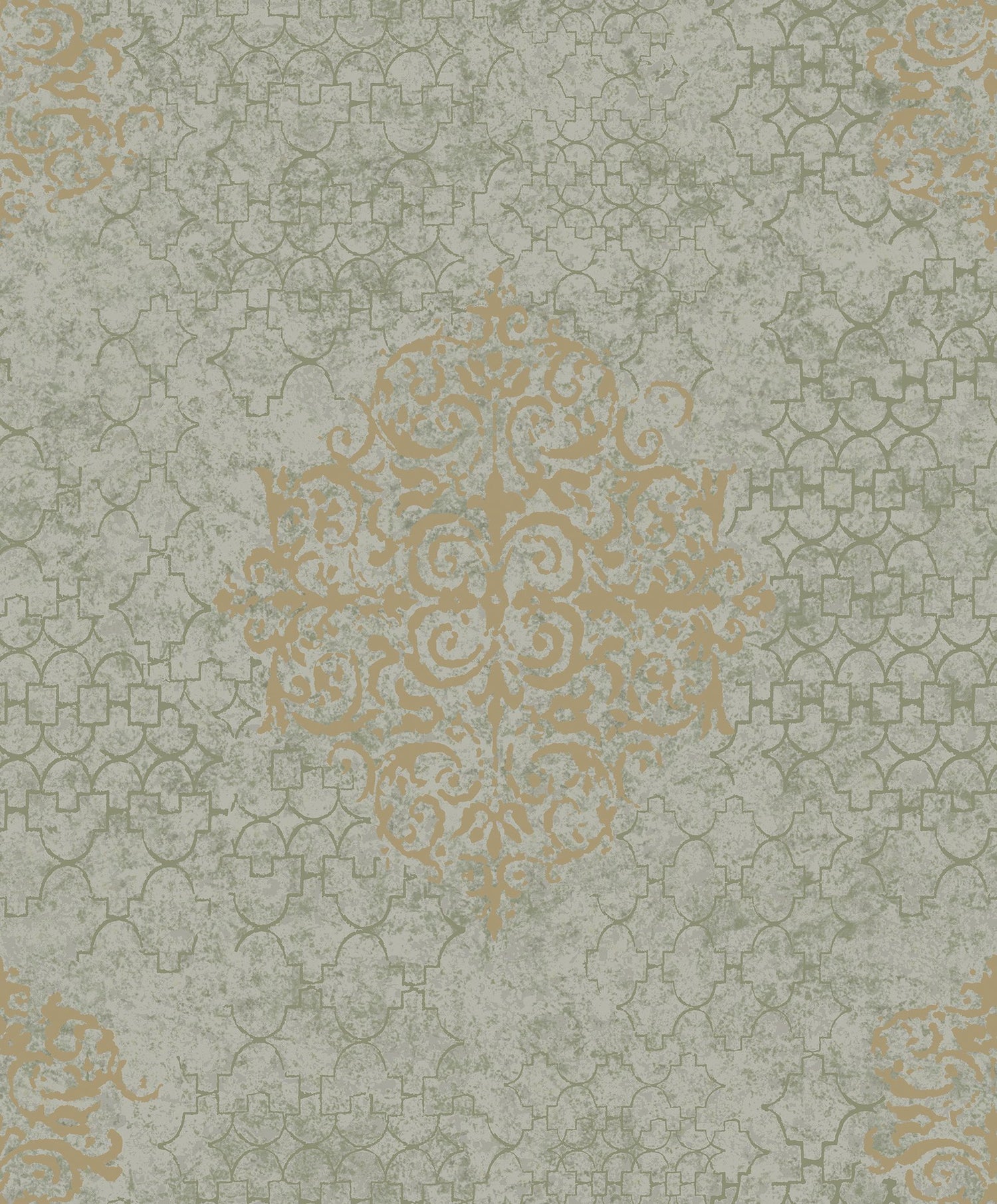 Damask wallpaper in rose gold color - pattern number CM2486 - by Galerie in the Lustre collection