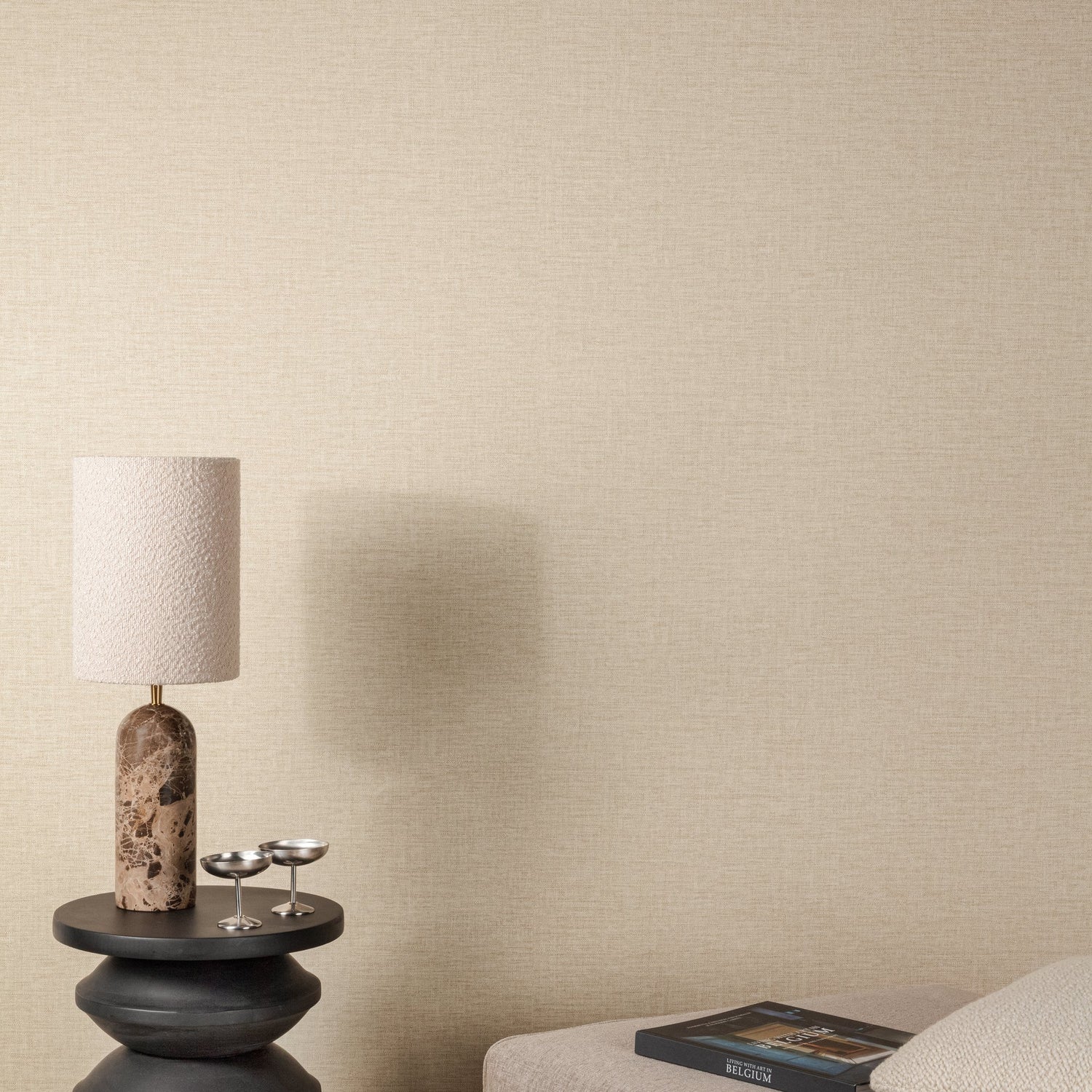Rough Textile Wallpaper in beige color - pattern number CO1004 - by Grandeco in the Concept collection