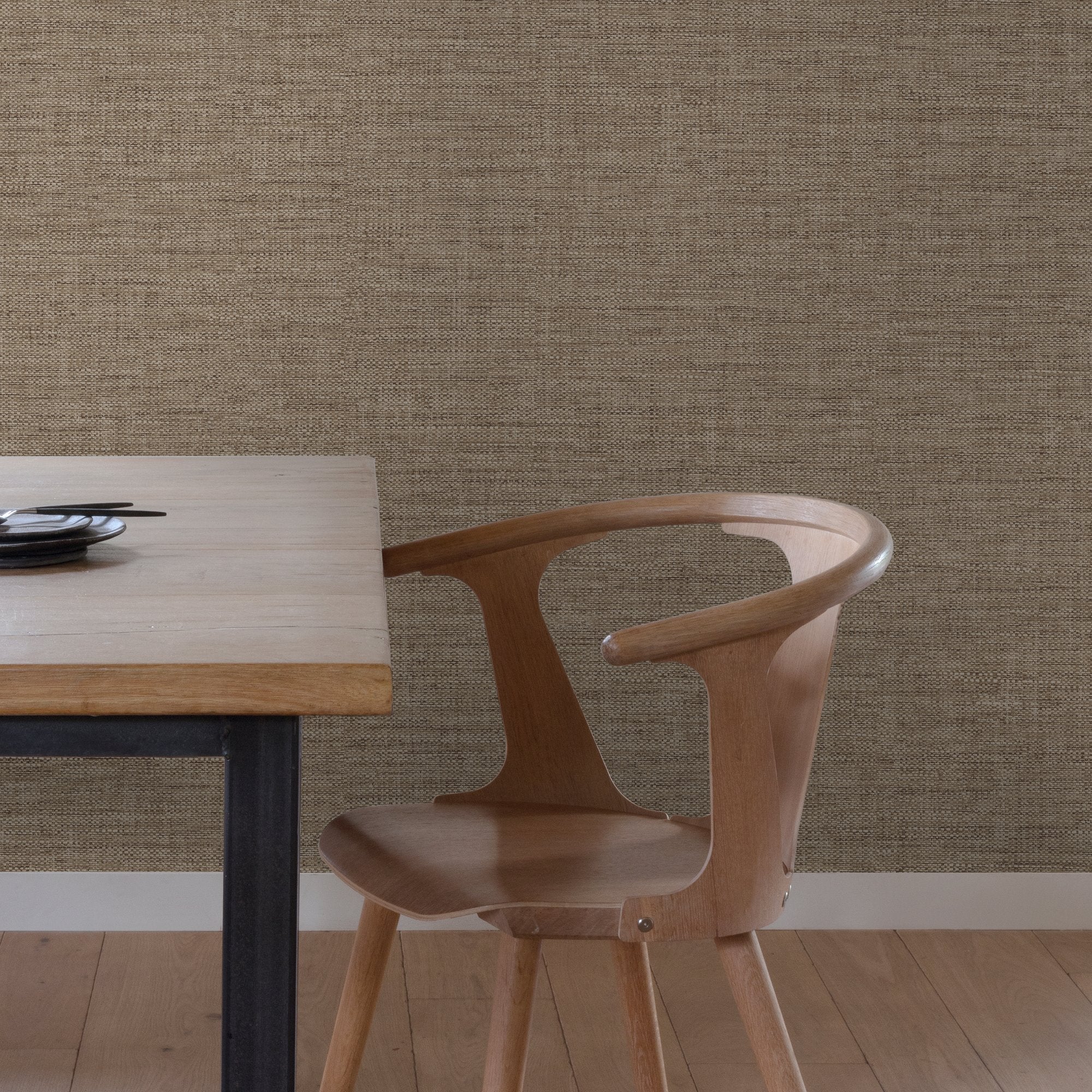 Rough Textile Wallpaper in brown color - pattern number CO1012 - by Grandeco in the Concept collection