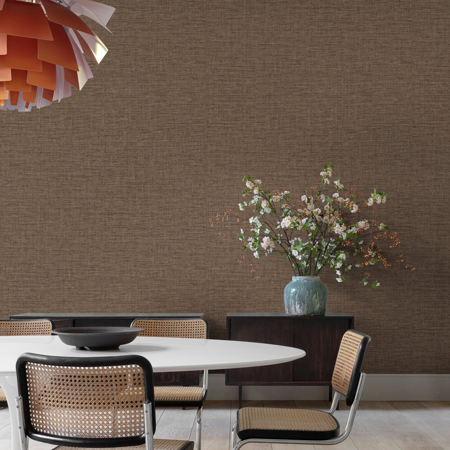 Rough Textile Wallpaper in brown color - pattern number CO1013 - by Grandeco in the Concept collection