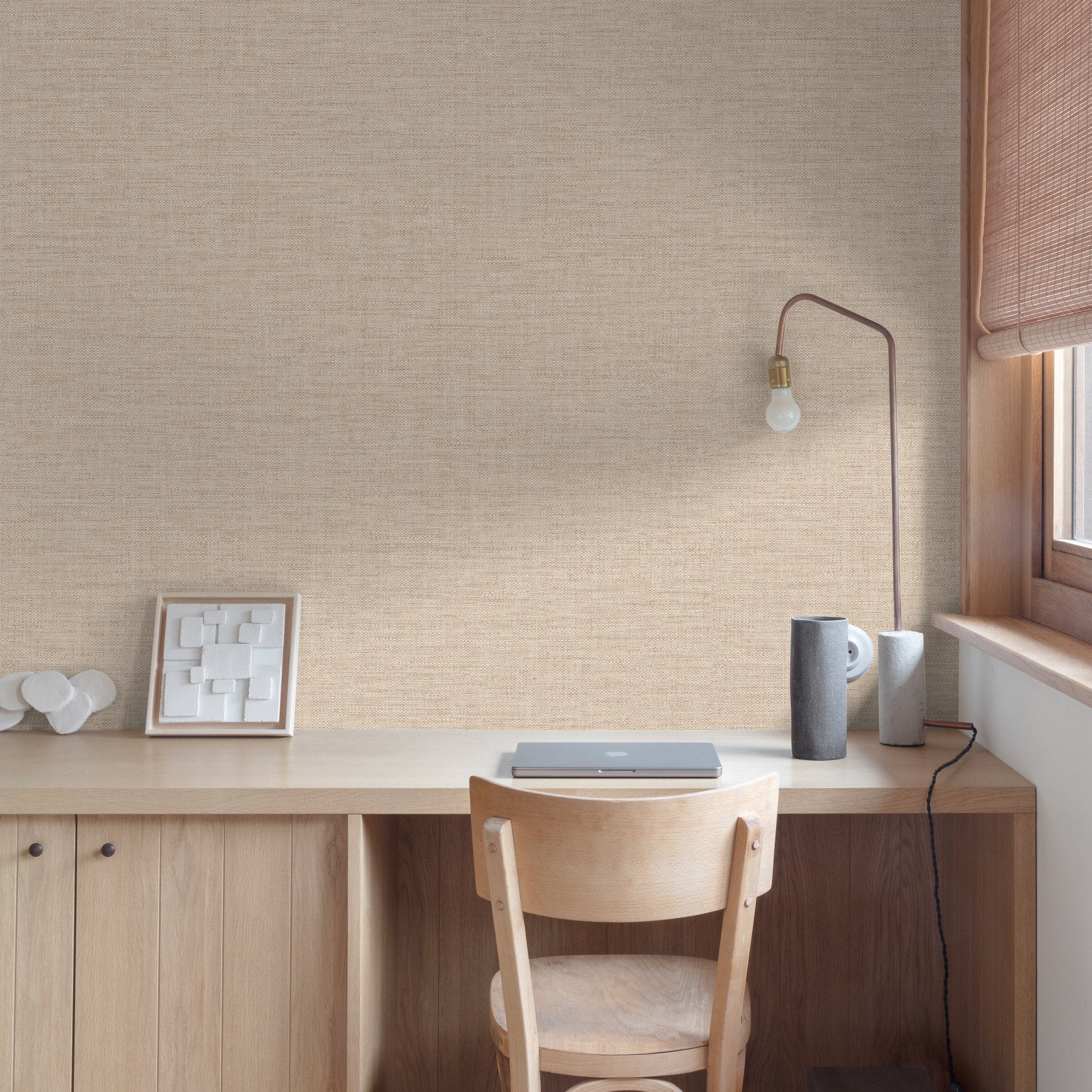 Rough Textile Wallpaper in beige color - pattern number CO1016 - by Grandeco in the Concept collection