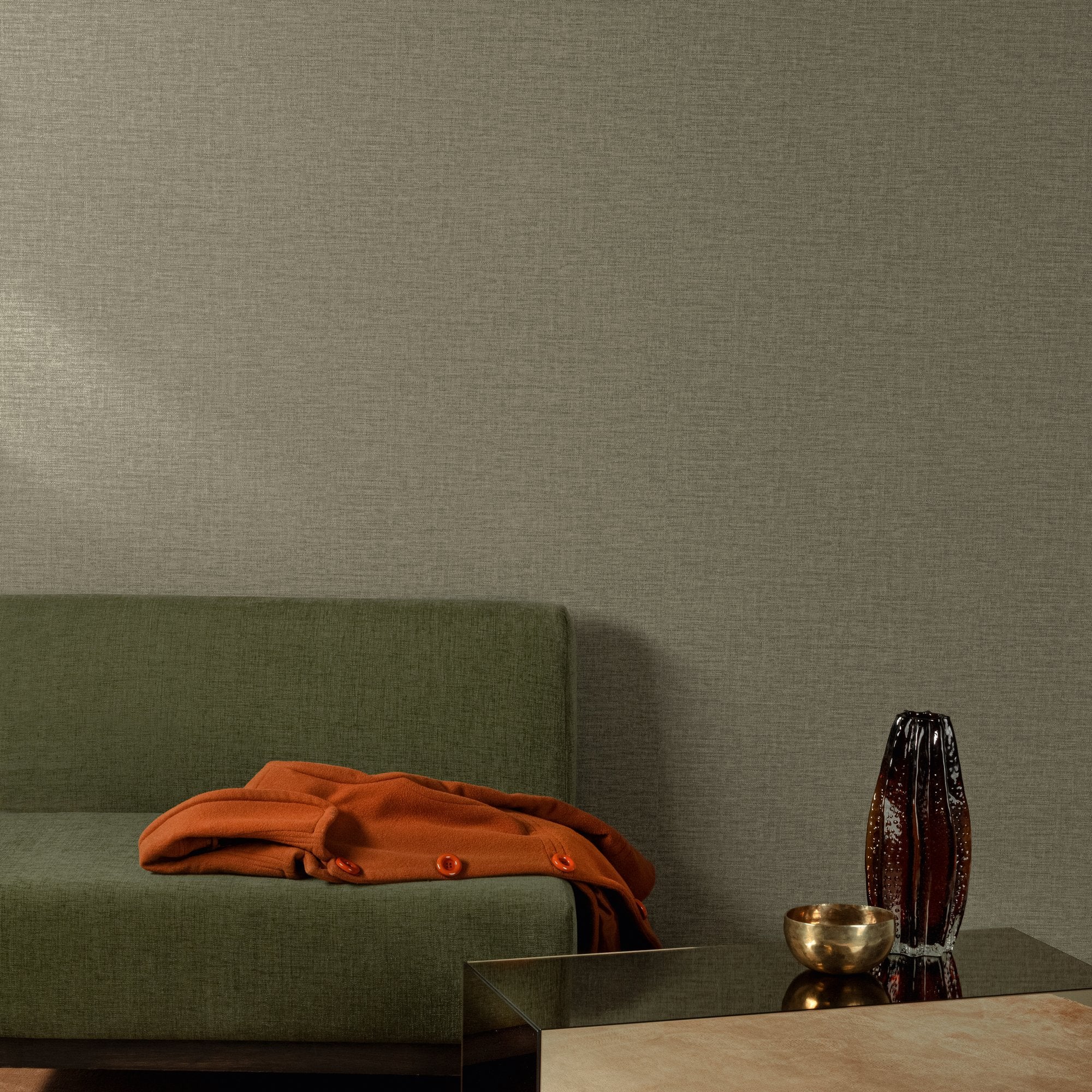 Rough Textile Wallpaper in brown color - pattern number CO1019 - by Grandeco in the Concept collection