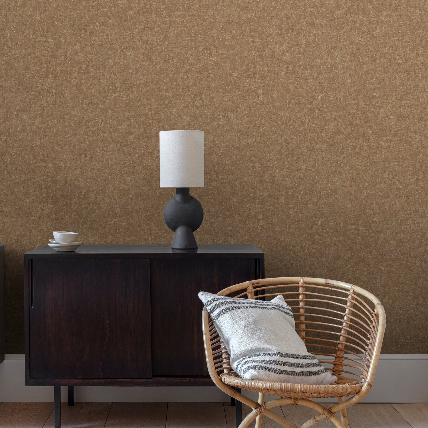 Concrete Plain Wallpaper in brown color - pattern number CO1204 - by Grandeco in the Concept collection