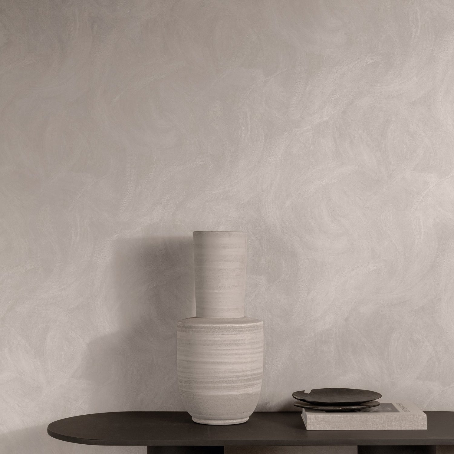 Authentic Plaster Plain Wallpaper in beige color - pattern number CO3010 - by Grandeco in the Concept collection