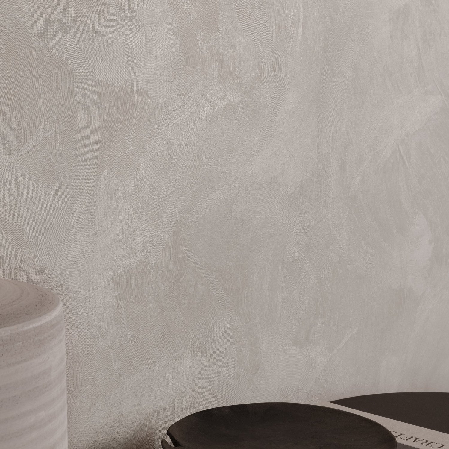 Authentic Plaster Plain Wallpaper in beige color - pattern number CO3010 - by Grandeco in the Concept collection