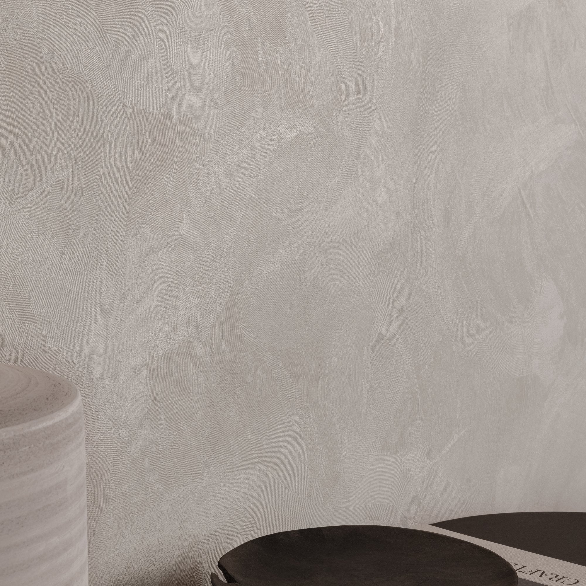 Authentic Plaster Plain Wallpaper in beige color - pattern number CO3010 - by Grandeco in the Concept collection