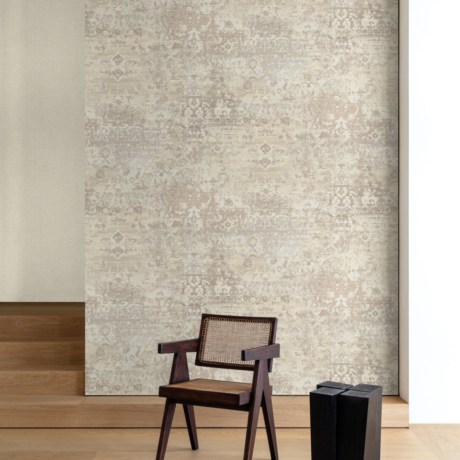 Worn Tapistry Wallpaper in beige color - pattern number CO3101 - by Grandeco in the Concept collection