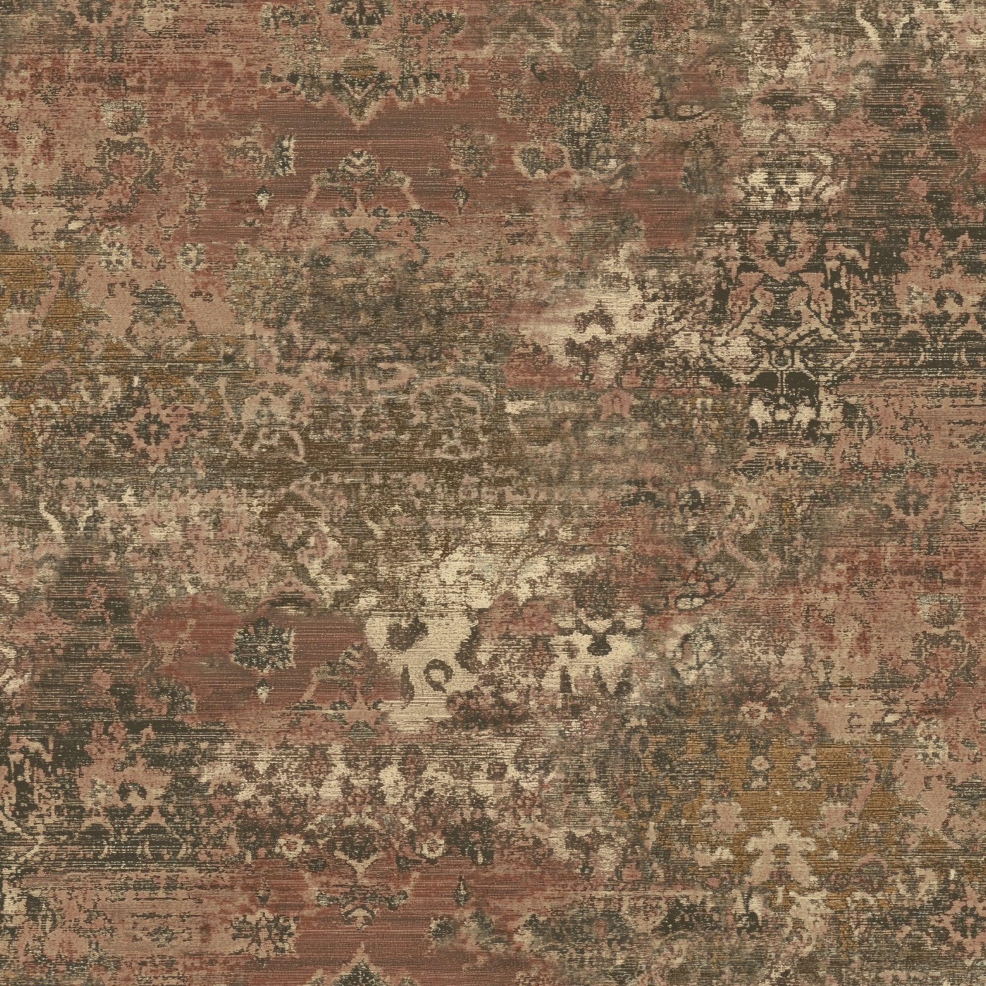Worn Tapistry Wallpaper in red color - pattern number CO3103 - by Grandeco in the Concept collection