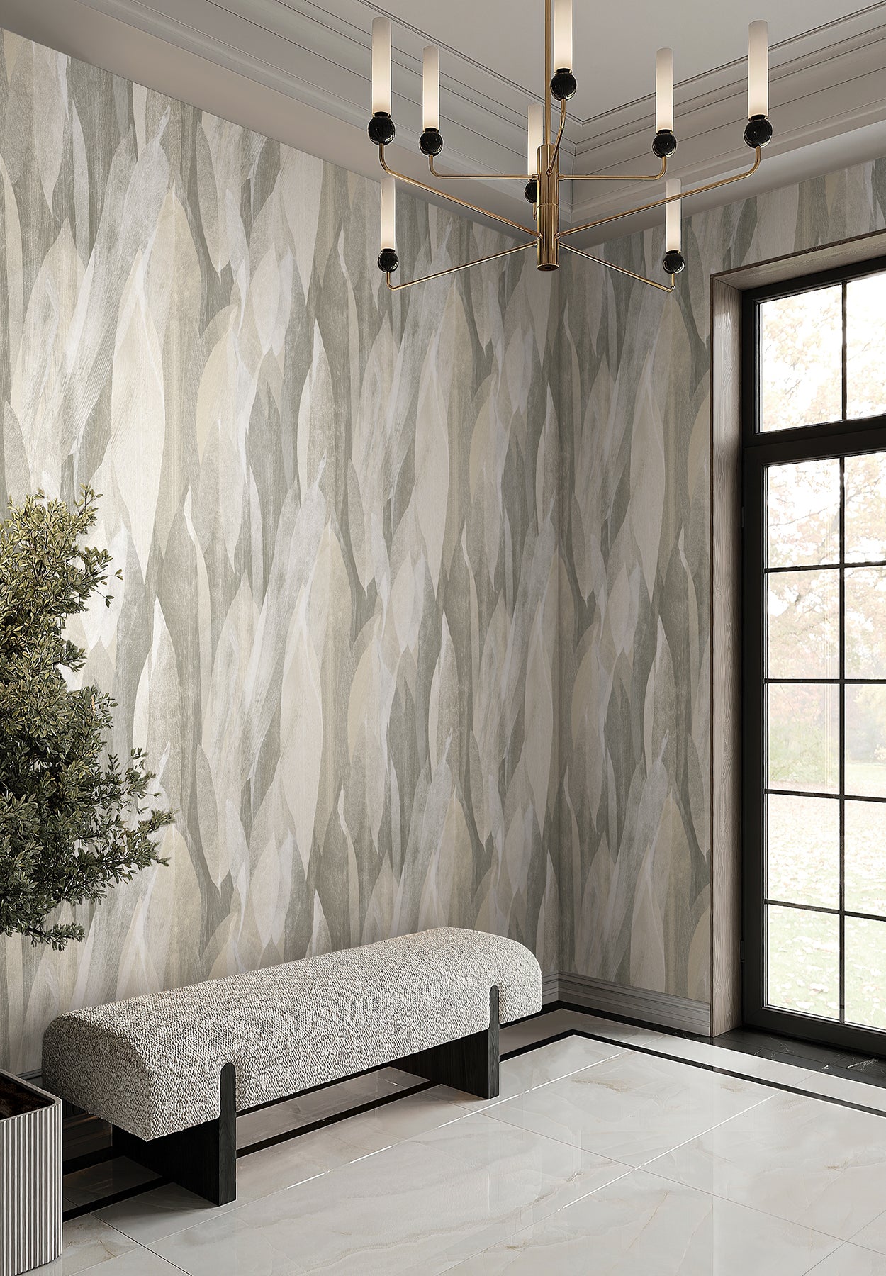 Shimmering Canopy Wallpaper in Neutral color - pattern number COD0602 - by Candice Olson in the Luminous collection