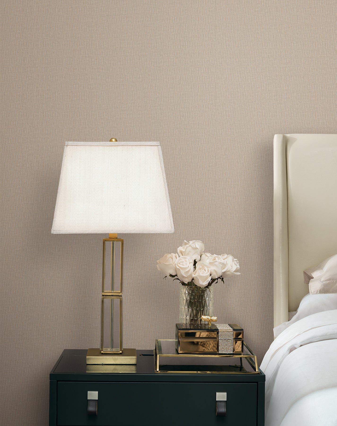Ripple Effect Wallpaper in Light Brown color - pattern number COD0617 - by Candice Olson in the Luminous collection