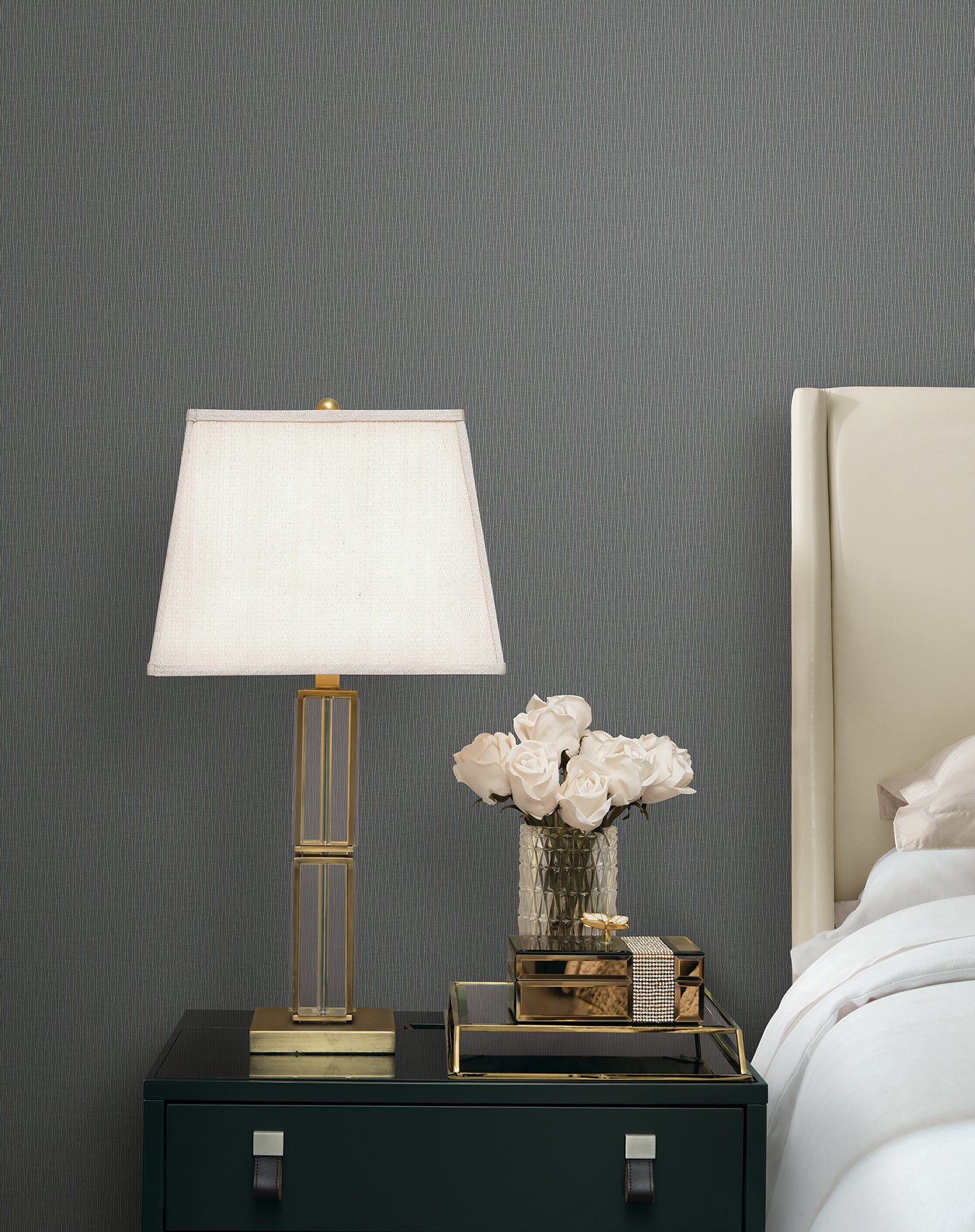Ripple Effect Wallpaper in Slate color - pattern number COD0620 - by Candice Olson in the Luminous collection