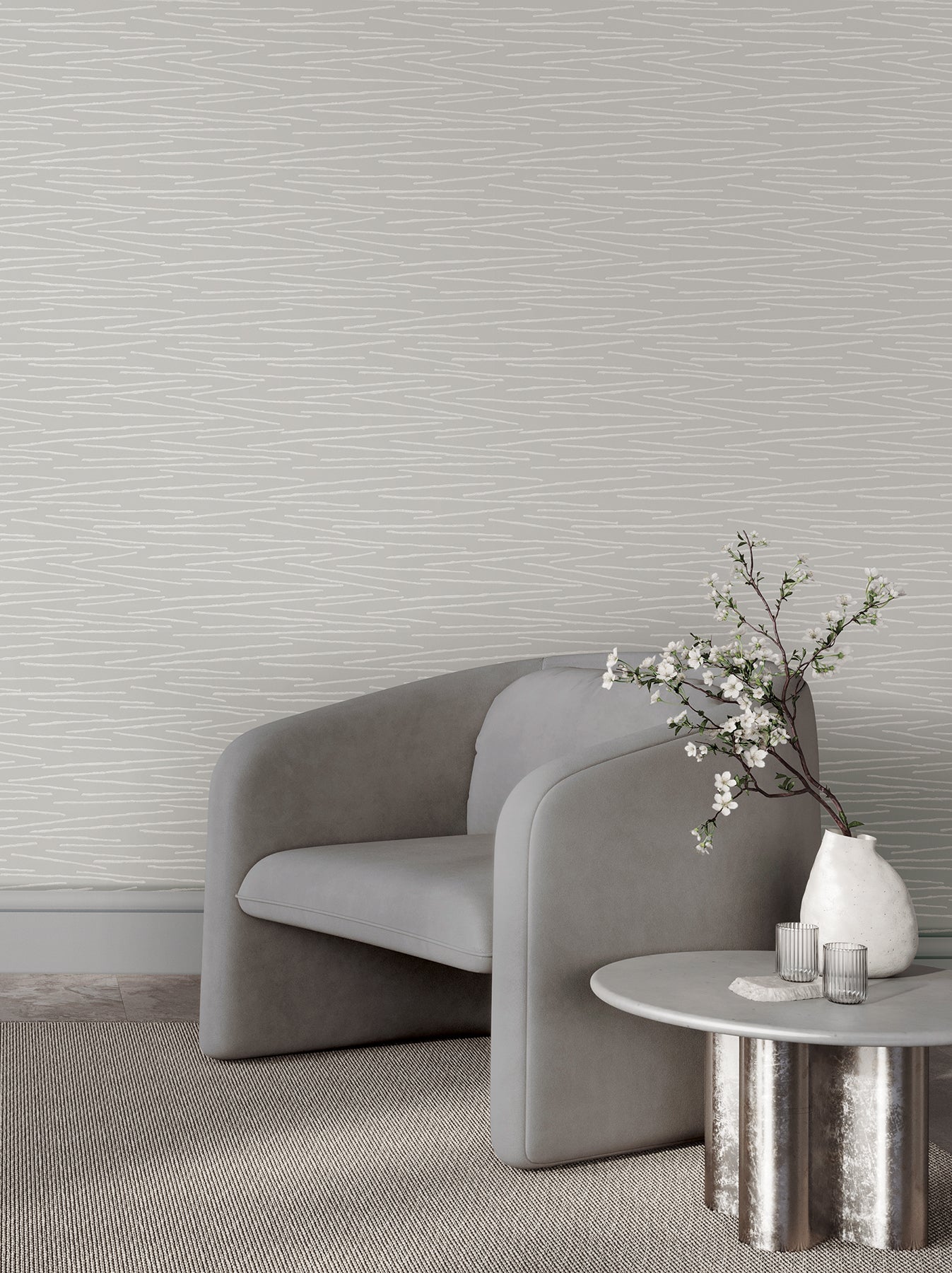 Foundations Wallpaper in Grey color - pattern number COD0623 - by Candice Olson in the Luminous collection