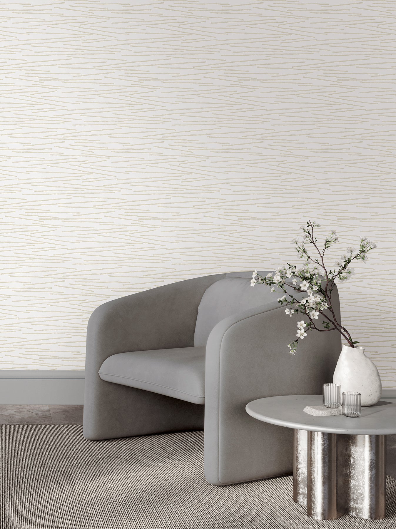 Foundations Wallpaper in White color - pattern number COD0627 - by Candice Olson in the Luminous collection