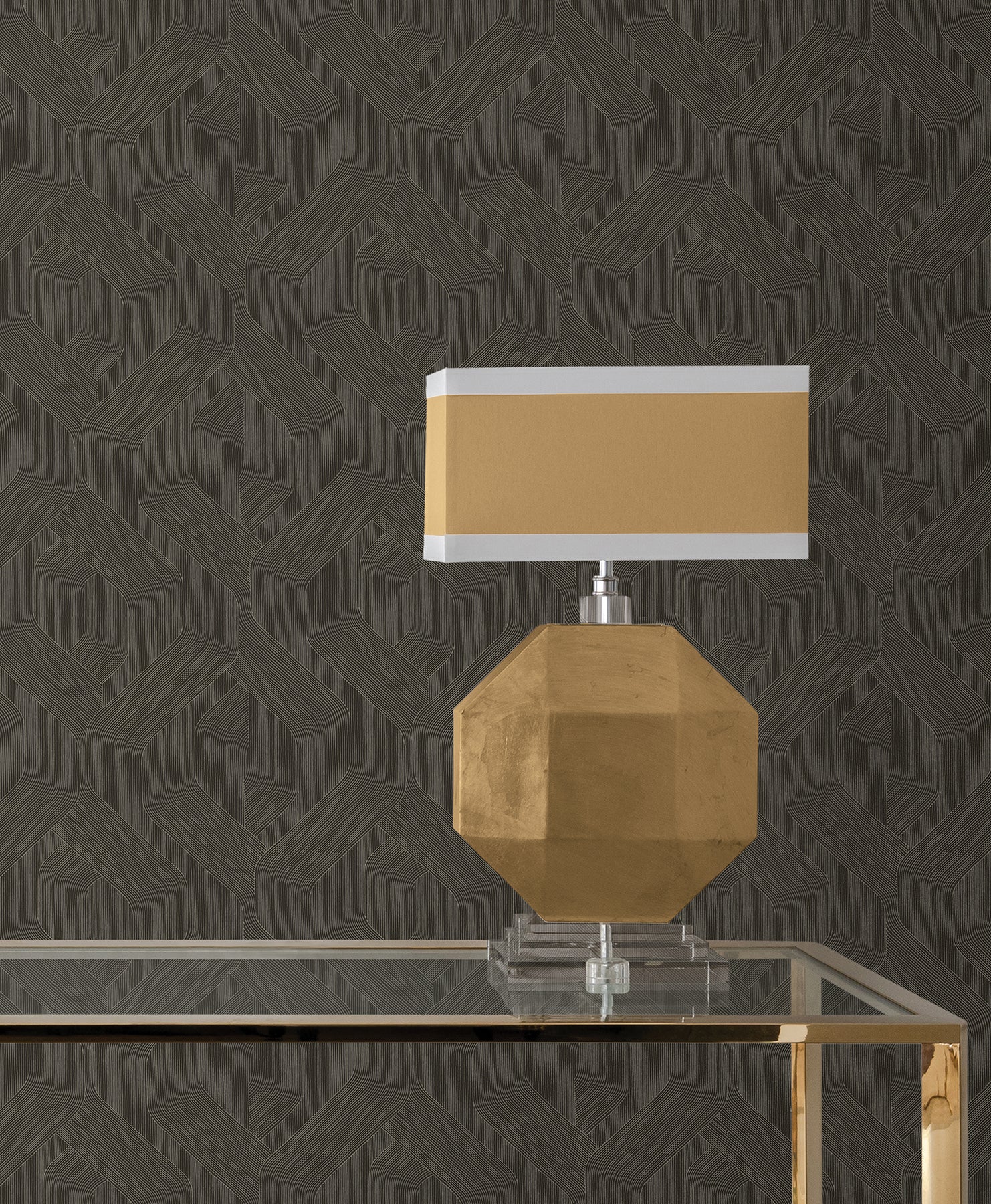 Infinity Wallpaper in Chocolate color - pattern number COD0639 - by Candice Olson in the Luminous collection