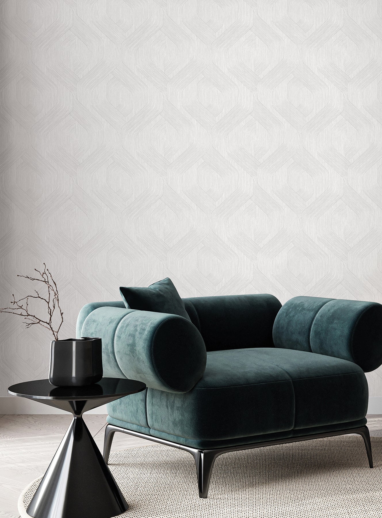 Infinity Wallpaper in Dove color - pattern number COD0640 - by Candice Olson in the Luminous collection