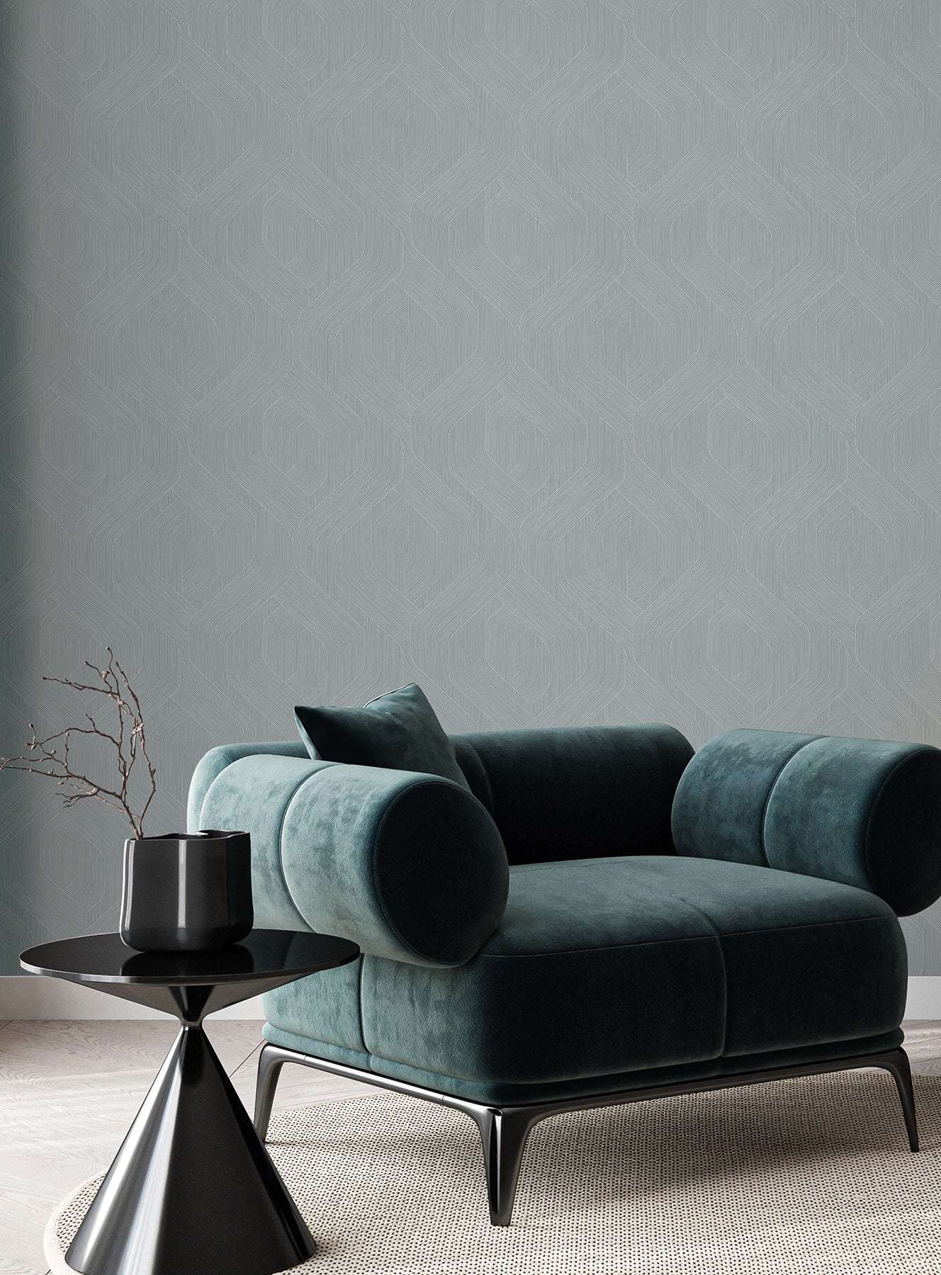 Infinity Wallpaper in Slate color - pattern number COD0641 - by Candice Olson in the Luminous collection