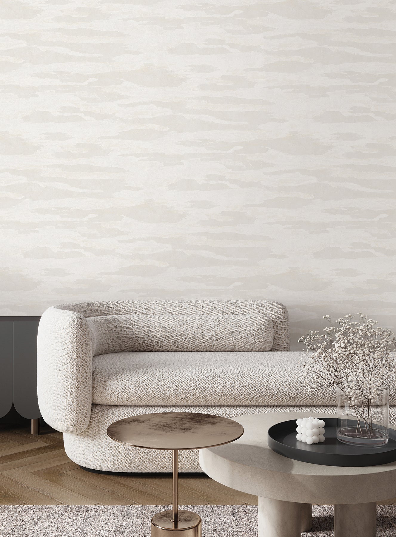 Misty Dreams Wallpaper in Dove color - pattern number COD0655N - by Candice Olson in the Luminous collection