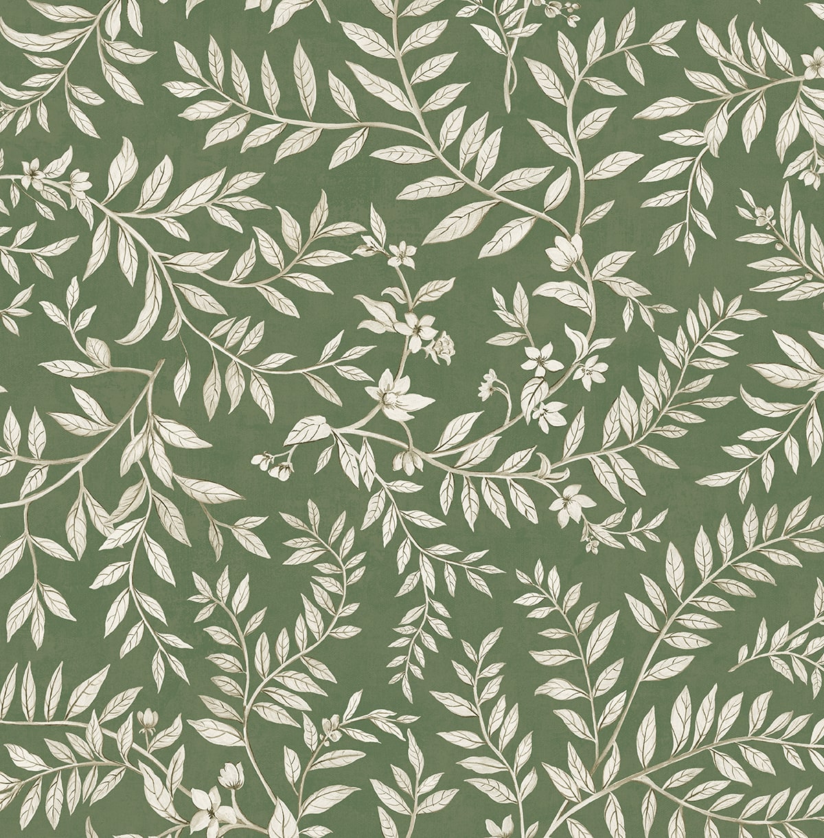 Vining Leaf Trail Peel and Stick Wallpaper in pine field color - pattern number DB20904 - by NextWall in the Peel and Stick Wallpaper by Daisy Bennett 3 collection
