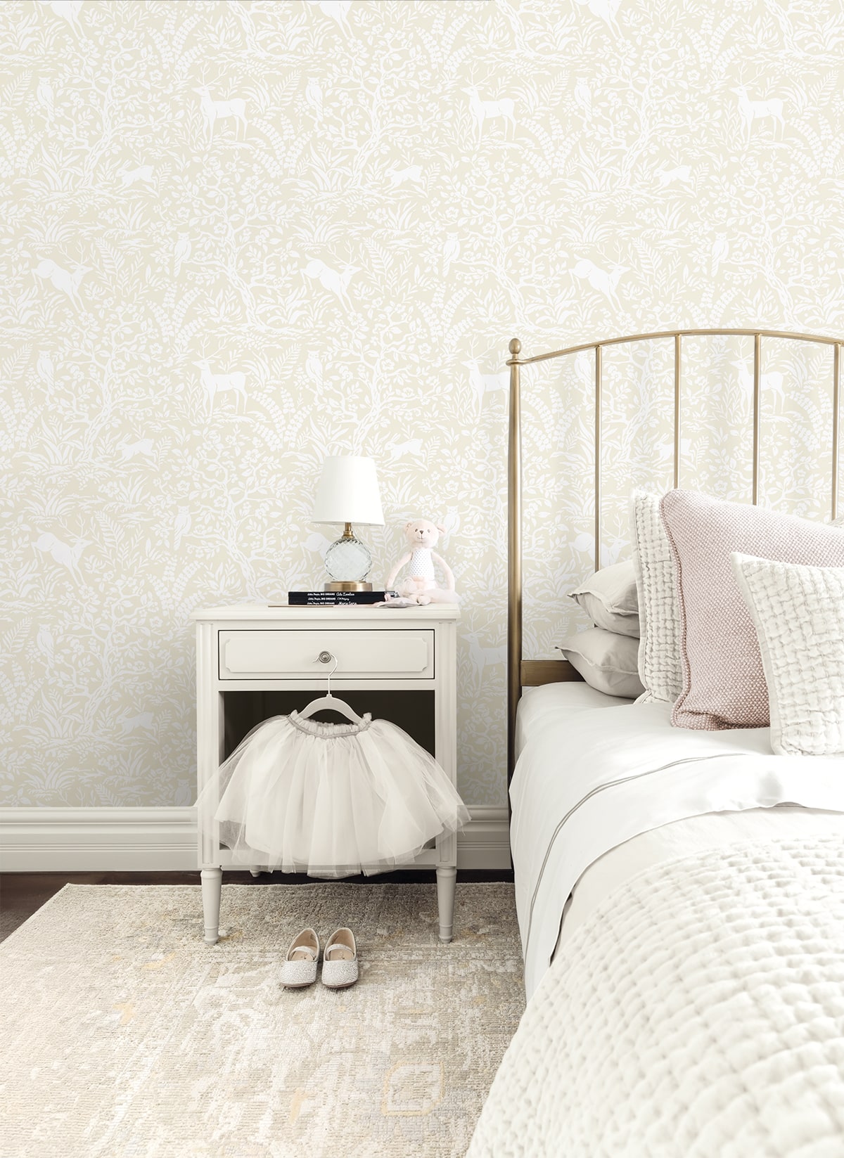 Scandi Forest Peel and Stick Wallpaper in neutral color - pattern number DB21005 - by NextWall in the Peel and Stick Wallpaper by Daisy Bennett 3 collection