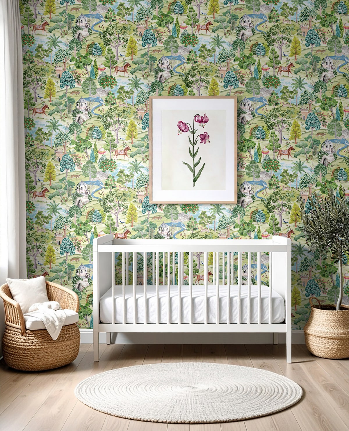 Mystical Garden Peel and Stick Wallpaper in greenery color - pattern number DB21104 - by NextWall in the Peel and Stick Wallpaper by Daisy Bennett 3 collection