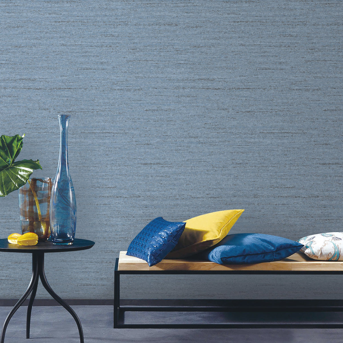 Distressed Texture Wallpaper in Blue color - pattern number DC30012 - by Galerie in the Designer Colors collection
