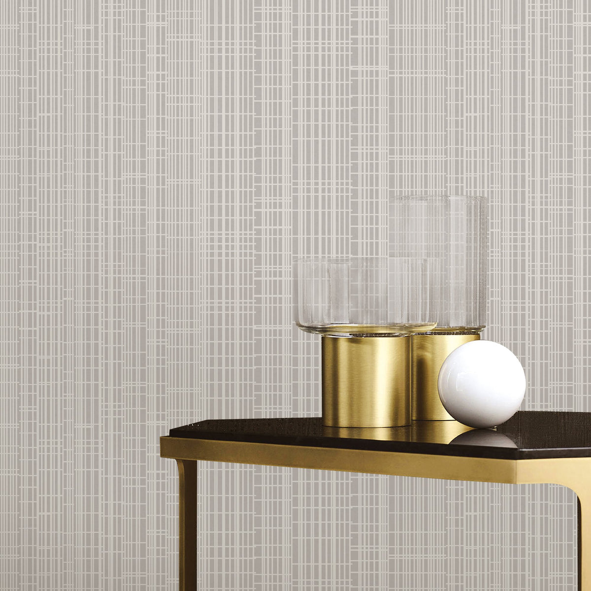 Block Pattern Wallpaper in Grey color - pattern number DC30173 - by Galerie in the Designer Colors collection