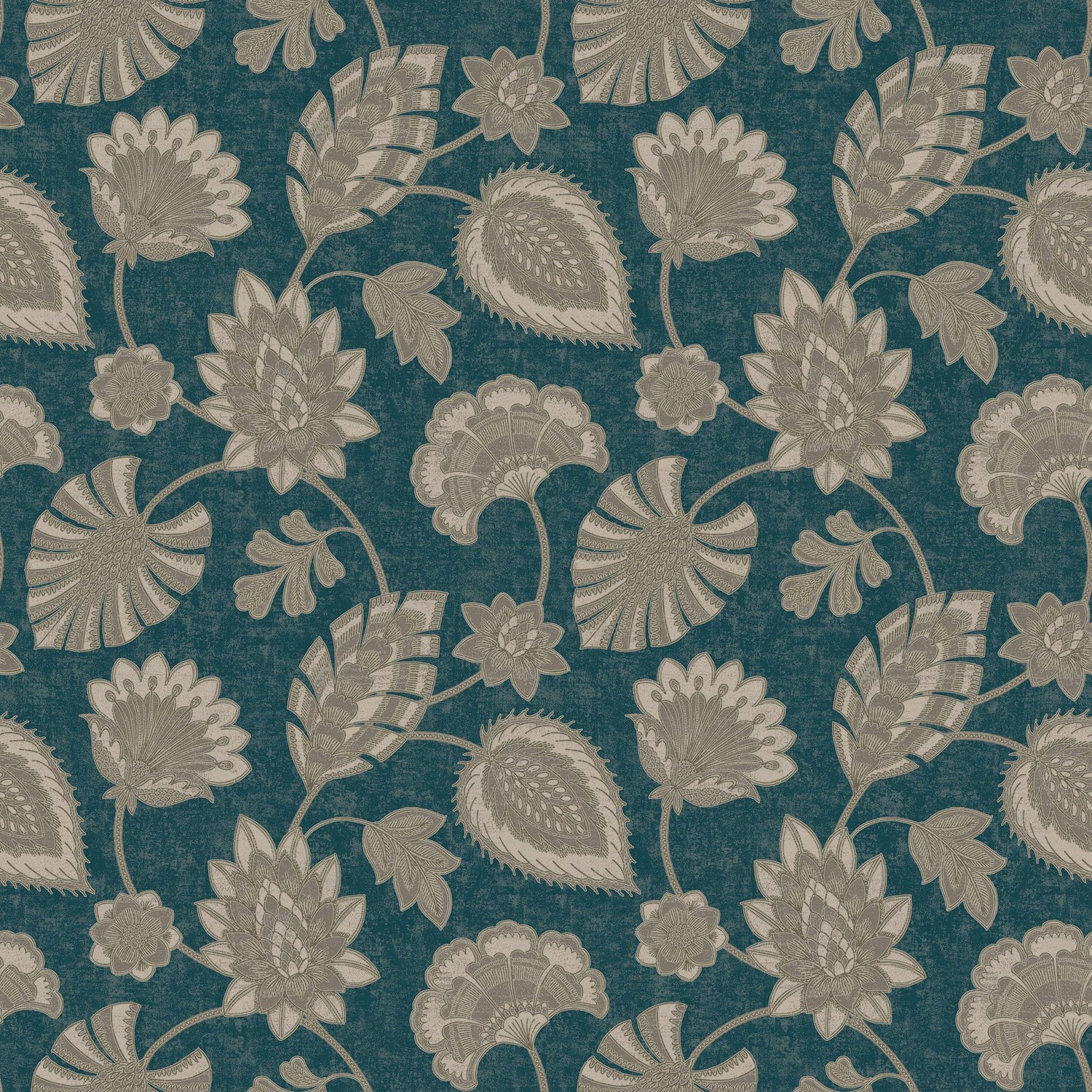 Flower Fan wallpaper in blue color - pattern number DWP0351-05 - by Galerie in the Elegance collection