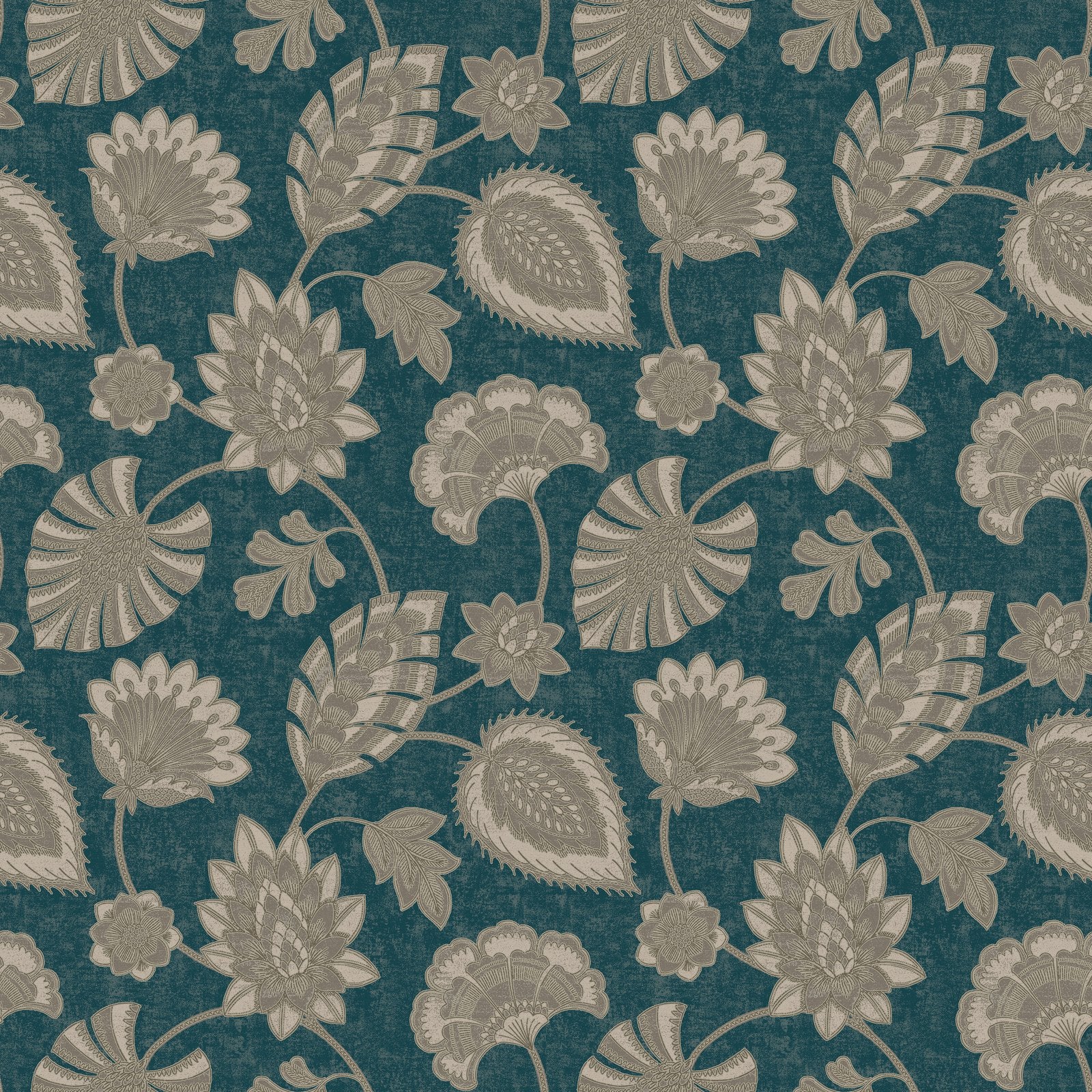 Flower Fan wallpaper in blue color - pattern number DWP0351-05 - by Galerie in the Elegance collection