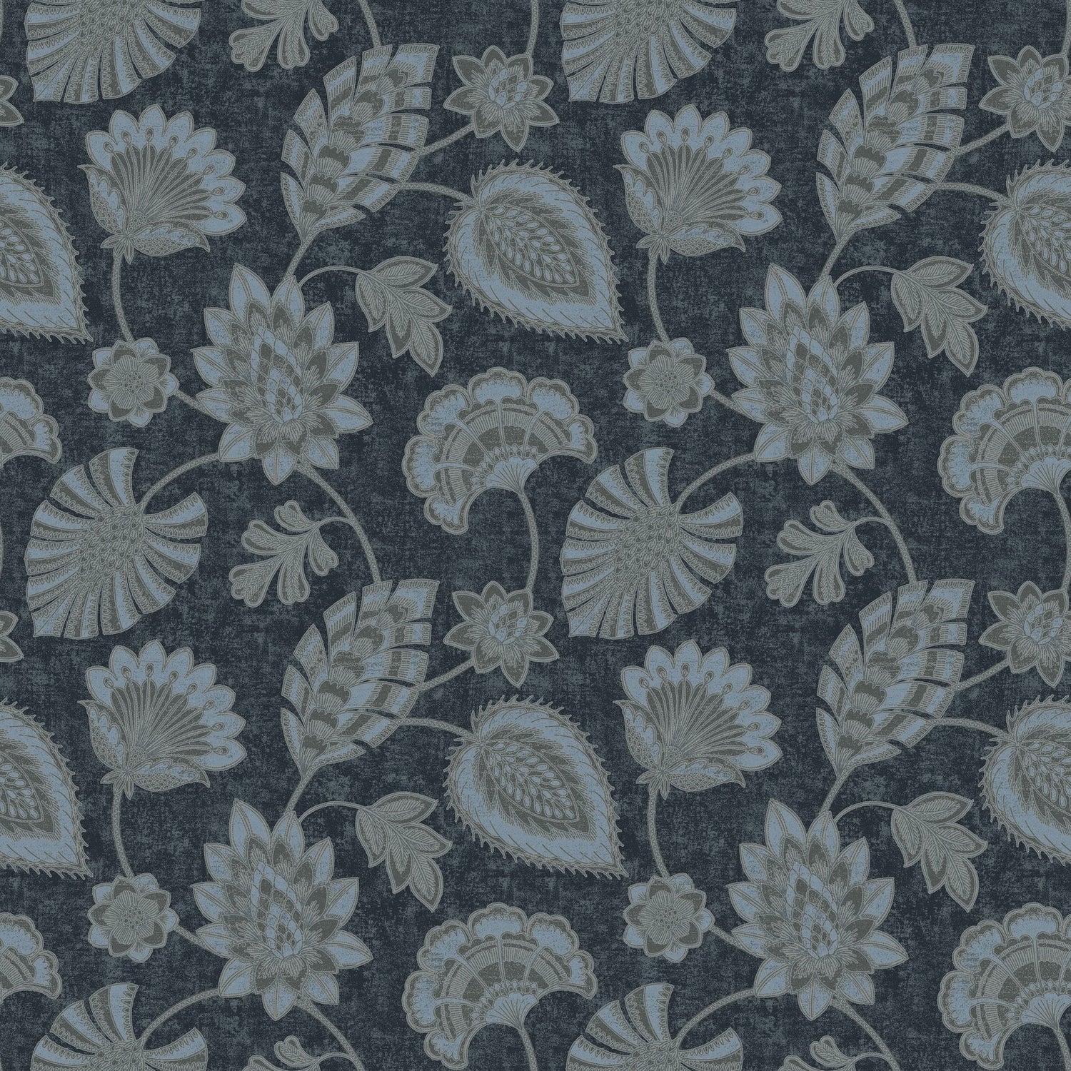 Flower Fan wallpaper in blue color - pattern number DWP0351-06 - by Galerie in the Elegance collection