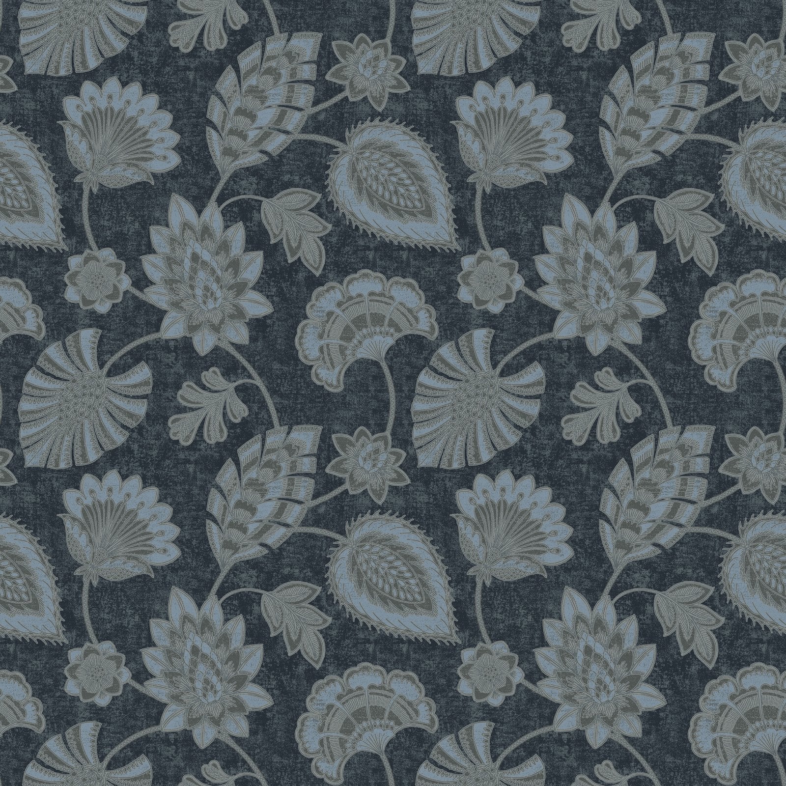 Flower Fan wallpaper in blue color - pattern number DWP0351-06 - by Galerie in the Elegance collection