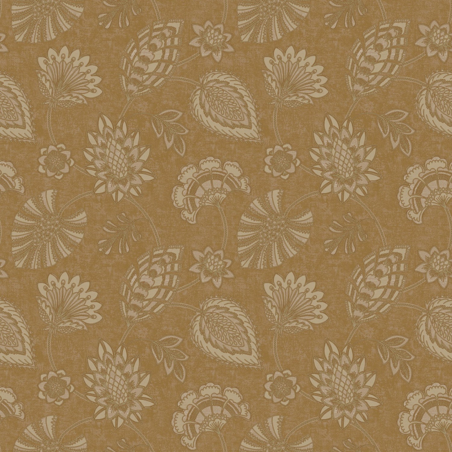 Flower Fan wallpaper in bronze brown color - pattern number DWP0351-07 - by Galerie in the Elegance collection