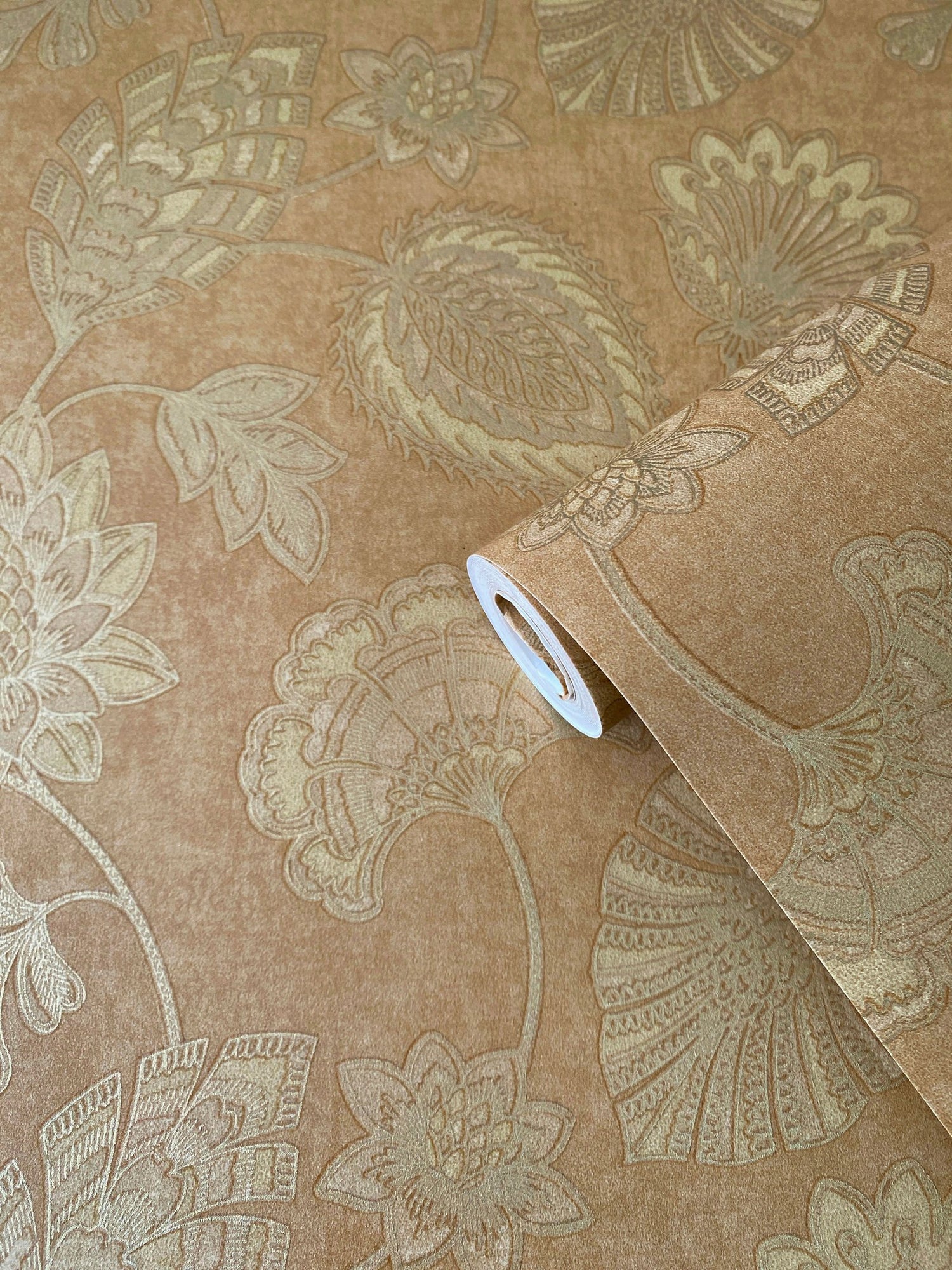 Flower Fan wallpaper in bronze brown color - pattern number DWP0351-07 - by Galerie in the Elegance collection