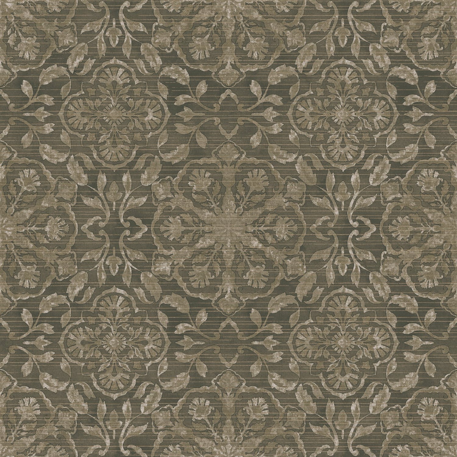 Floral Stripe wallpaper in bronze brown color - pattern number DWP0353-02 - by Galerie in the Elegance collection