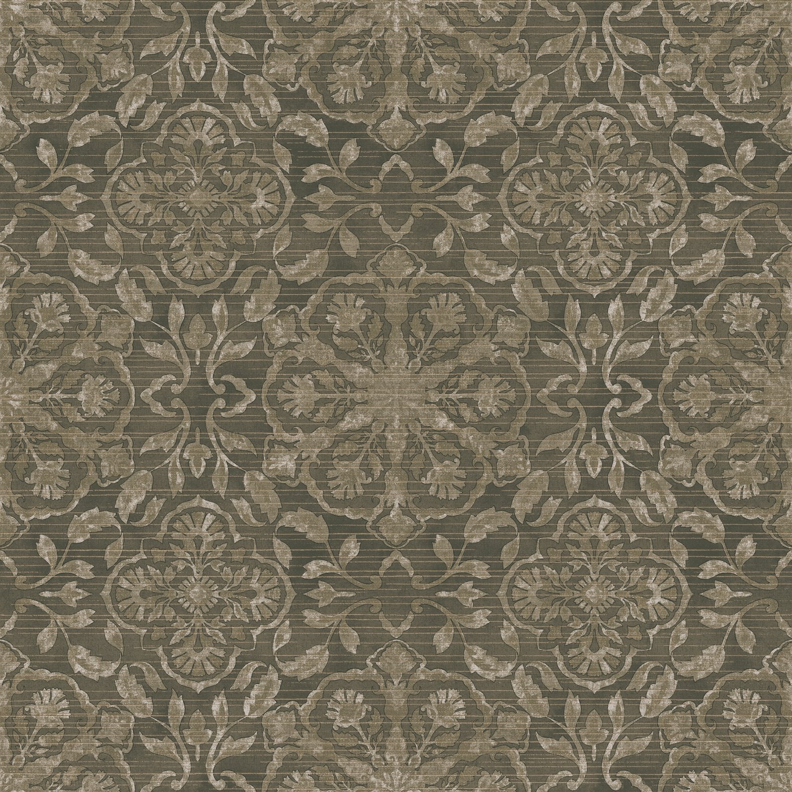 Floral Stripe wallpaper in bronze brown color - pattern number DWP0353-02 - by Galerie in the Elegance collection