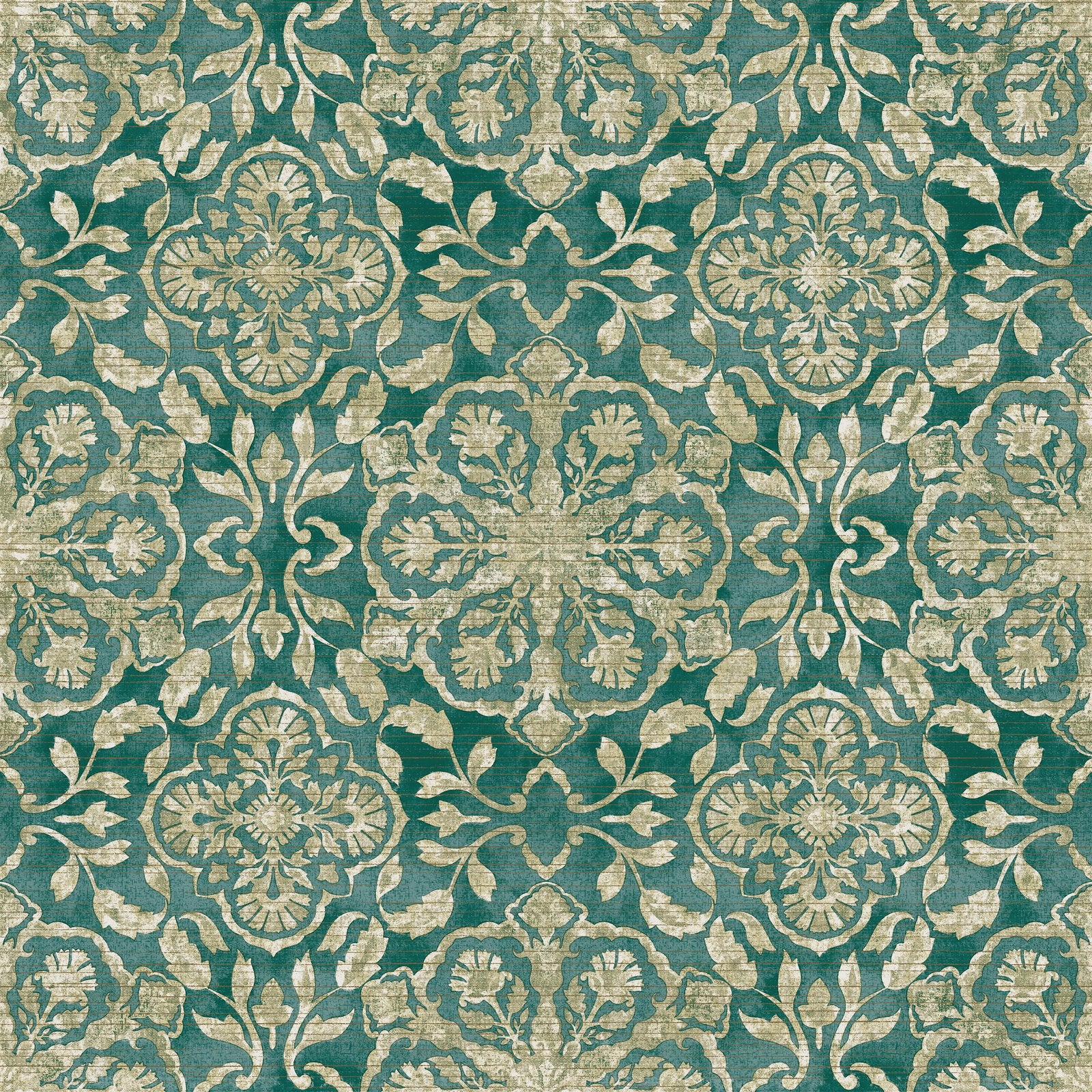 Floral Stripe wallpaper in green color - pattern number DWP0353-05 - by Galerie in the Elegance collection