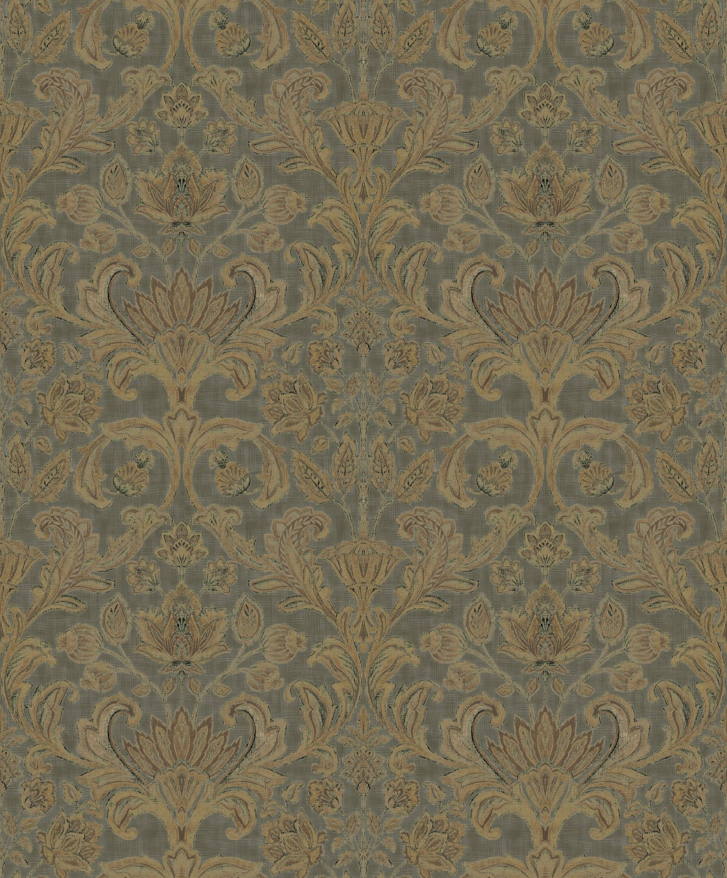 Damask wallpaper in green color - pattern number DWP0354-01 - by Galerie in the Elegance collection