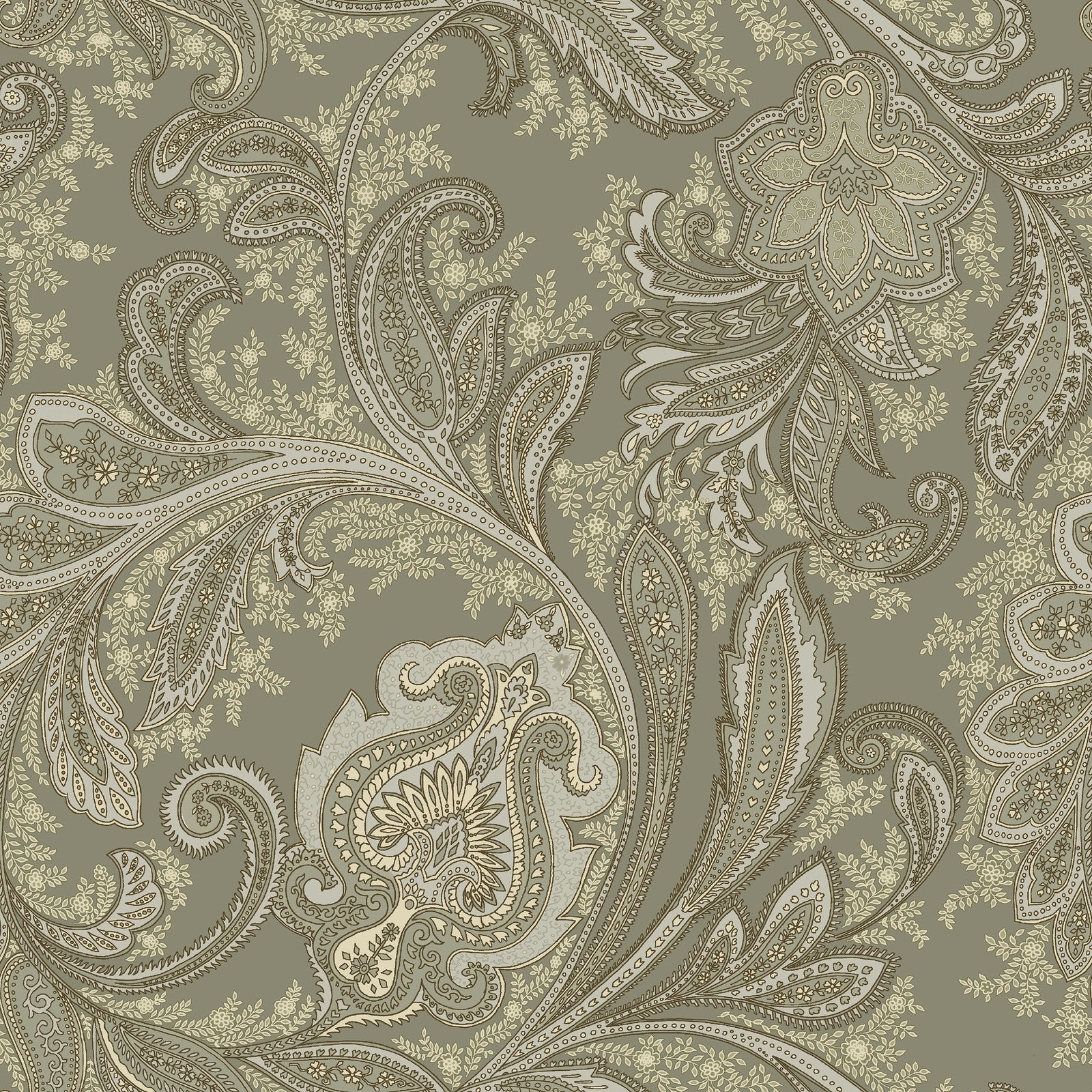 Paisley wallpaper in silver grey color - pattern number DWP0355-02 - by Galerie in the Elegance collection