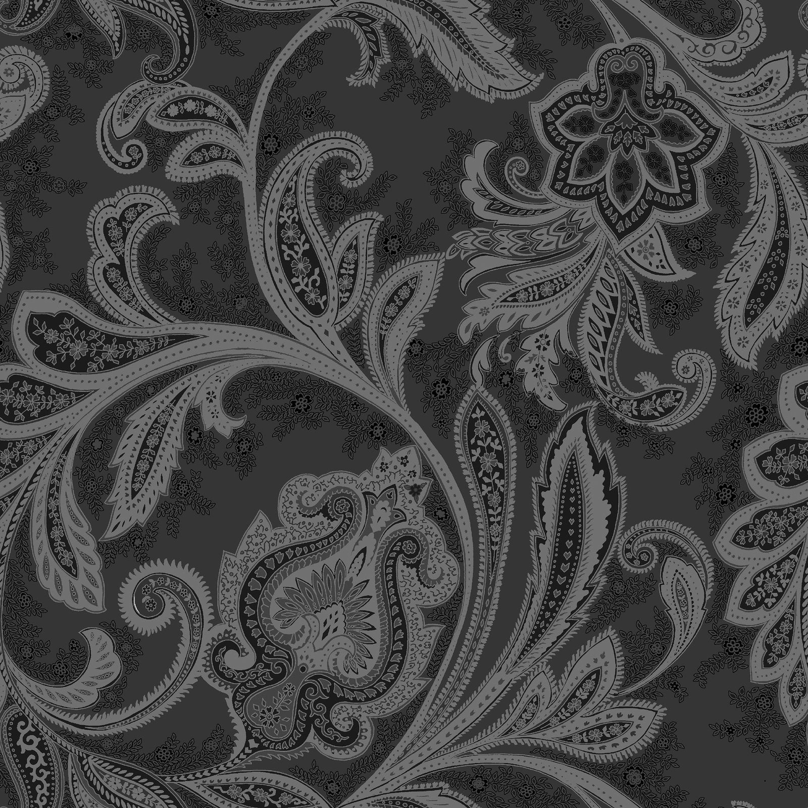 Paisley wallpaper in silver grey color - pattern number DWP0355-05 - by Galerie in the Elegance collection