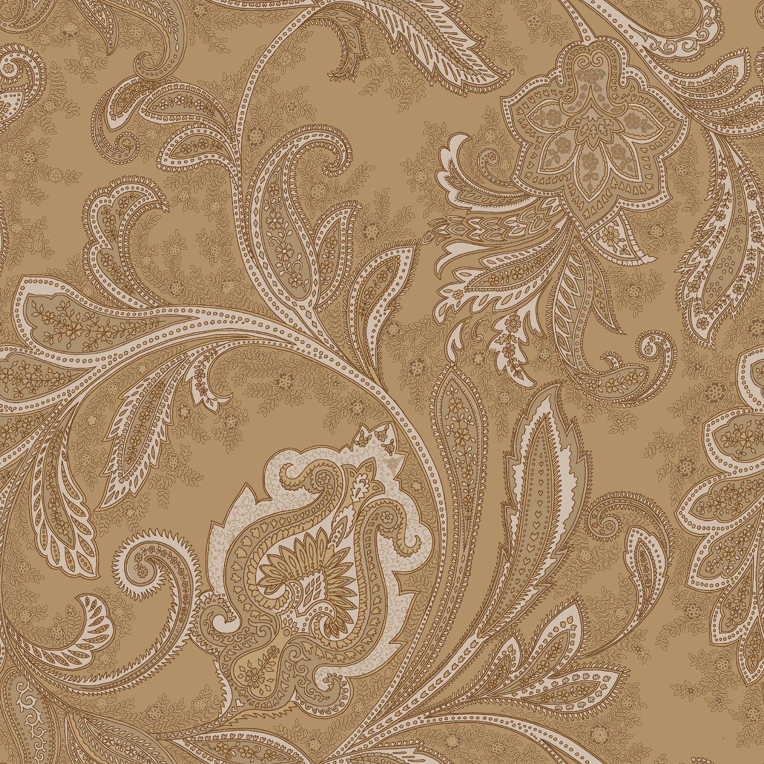 Paisley wallpaper in bronze brown color - pattern number DWP0355-06 - by Galerie in the Elegance collection