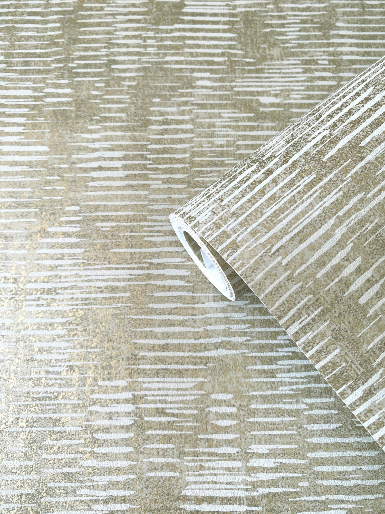 Stripy Shimmer wallpaper in bronze brown color - pattern number DWP0357-02 - by Galerie in the Elegance collection