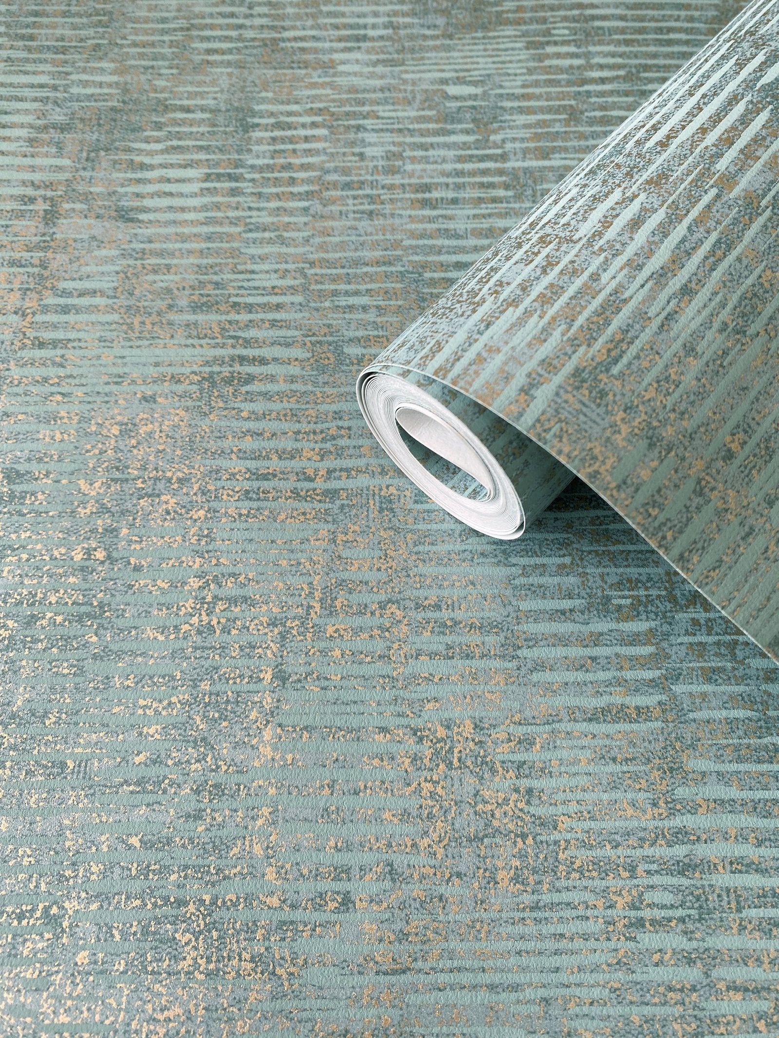 Stripy Shimmer wallpaper in green color - pattern number DWP0357-05 - by Galerie in the Elegance collection