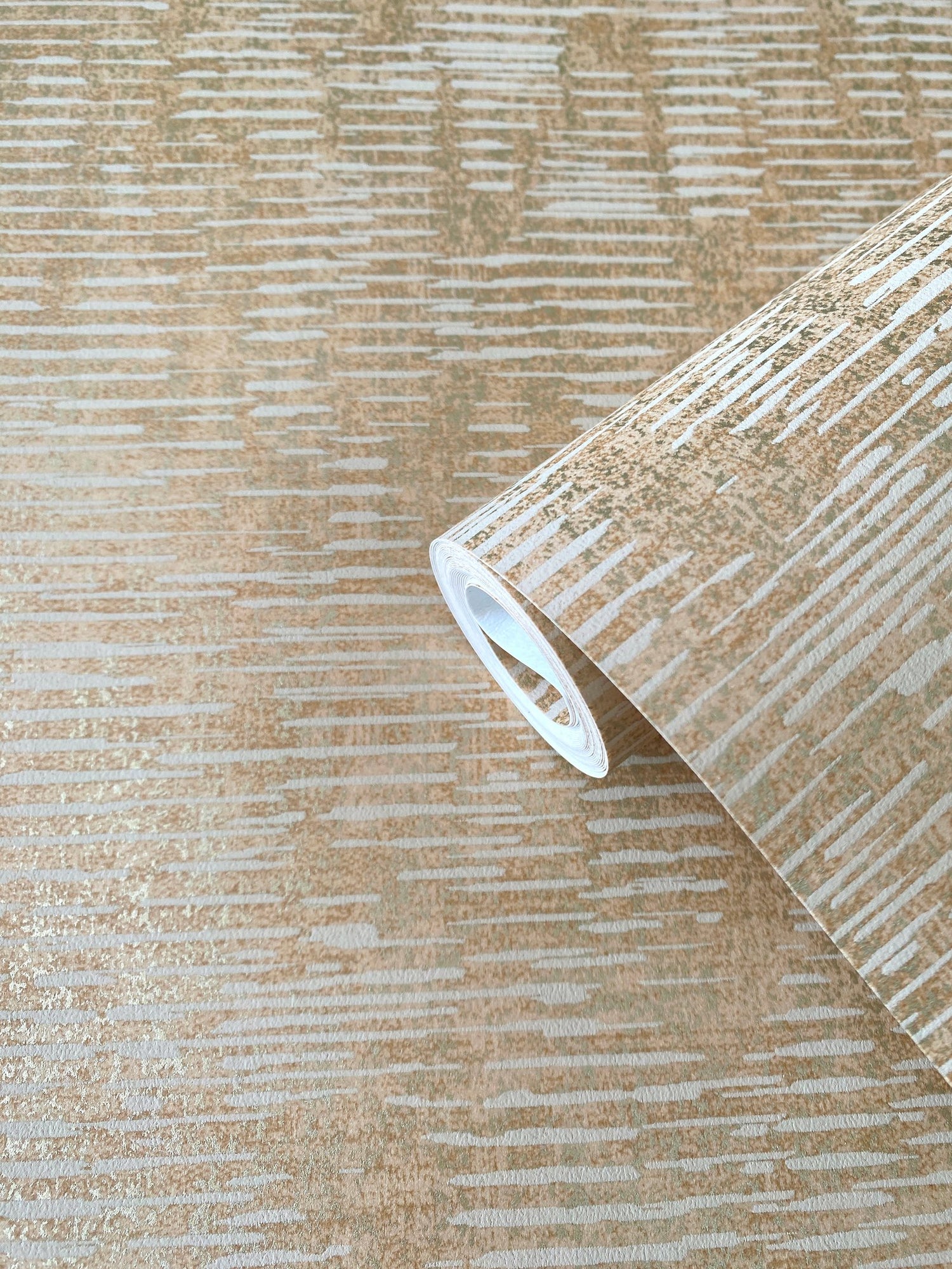 Stripy Shimmer wallpaper in gold color - pattern number DWP0357-07 - by Galerie in the Elegance collection