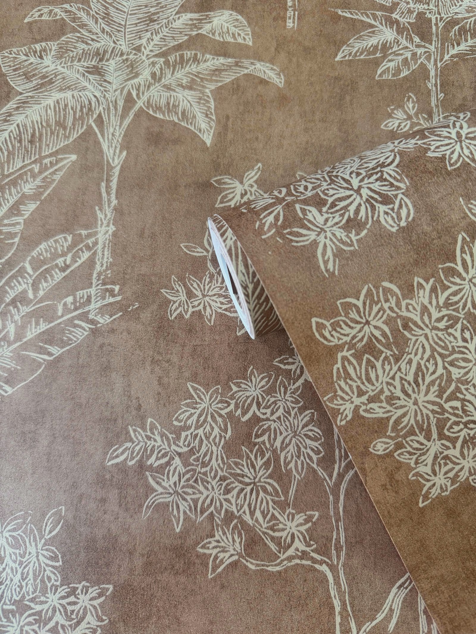 Floating Foliage wallpaper in beige color - pattern number DWP0361-02 - by Galerie in the Zen collection