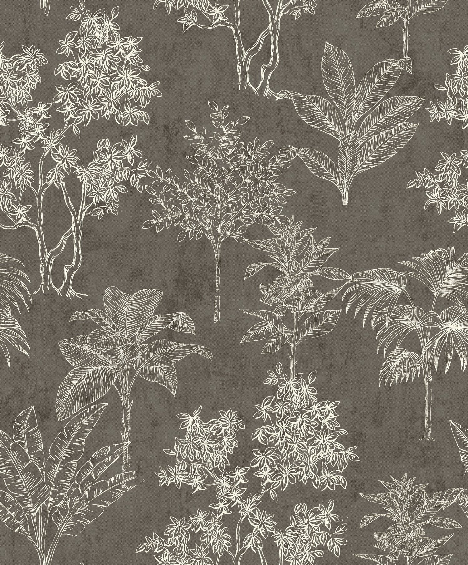 Floating Foliage wallpaper in silver grey color - pattern number DWP0361-05 - by Galerie in the Zen collection