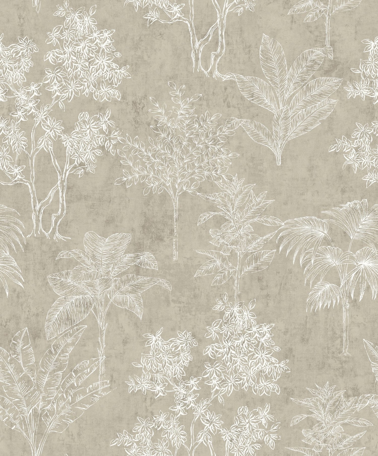 Floating Foliage wallpaper in silver grey color - pattern number DWP0361-06 - by Galerie in the Zen collection