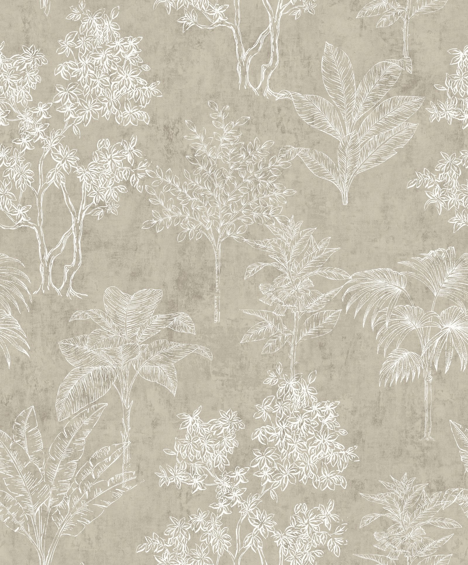 Floating Foliage wallpaper in silver grey color - pattern number DWP0361-06 - by Galerie in the Zen collection