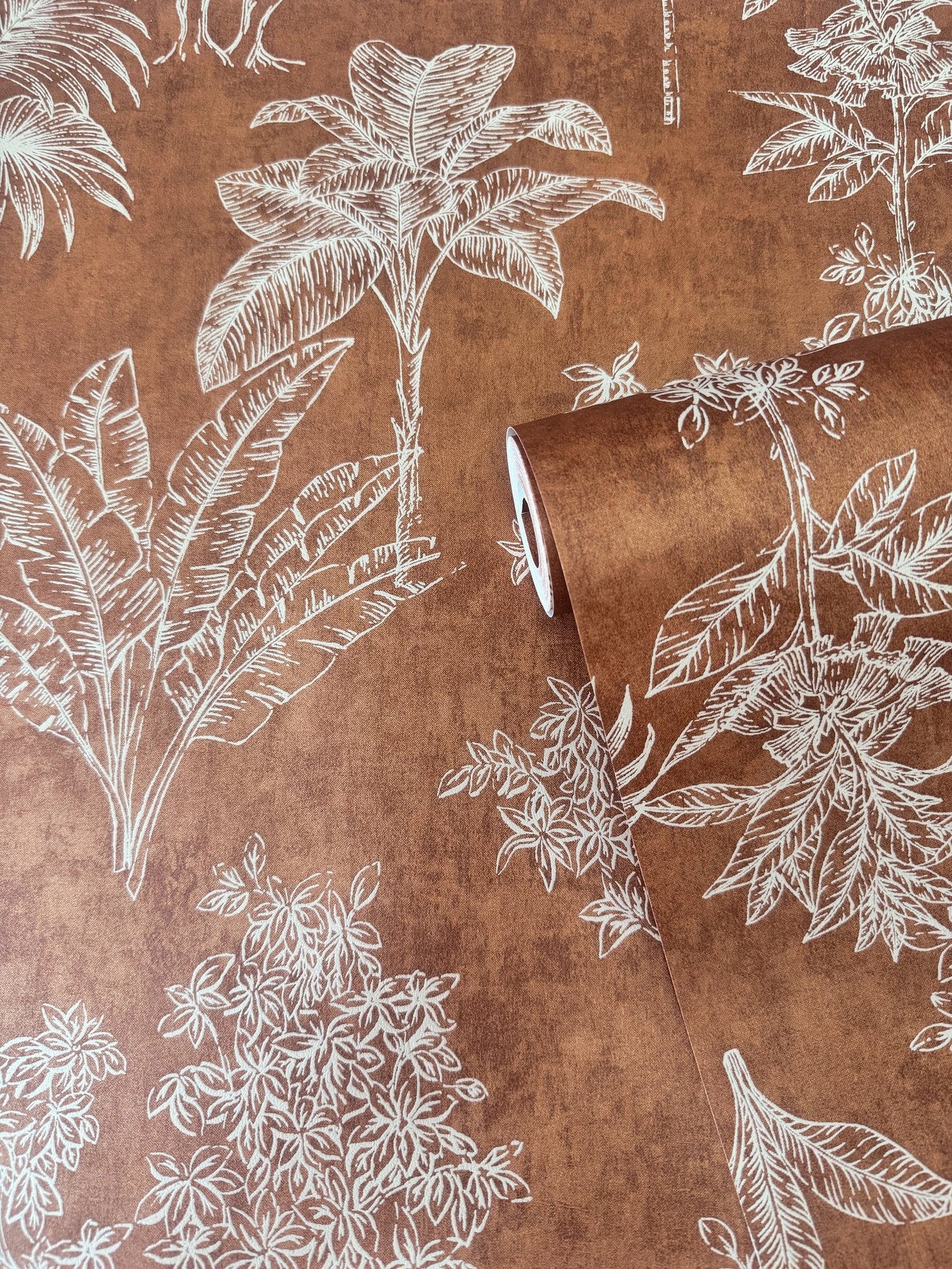 Floating Foliage wallpaper in orange color - pattern number DWP0361-07 - by Galerie in the Zen collection