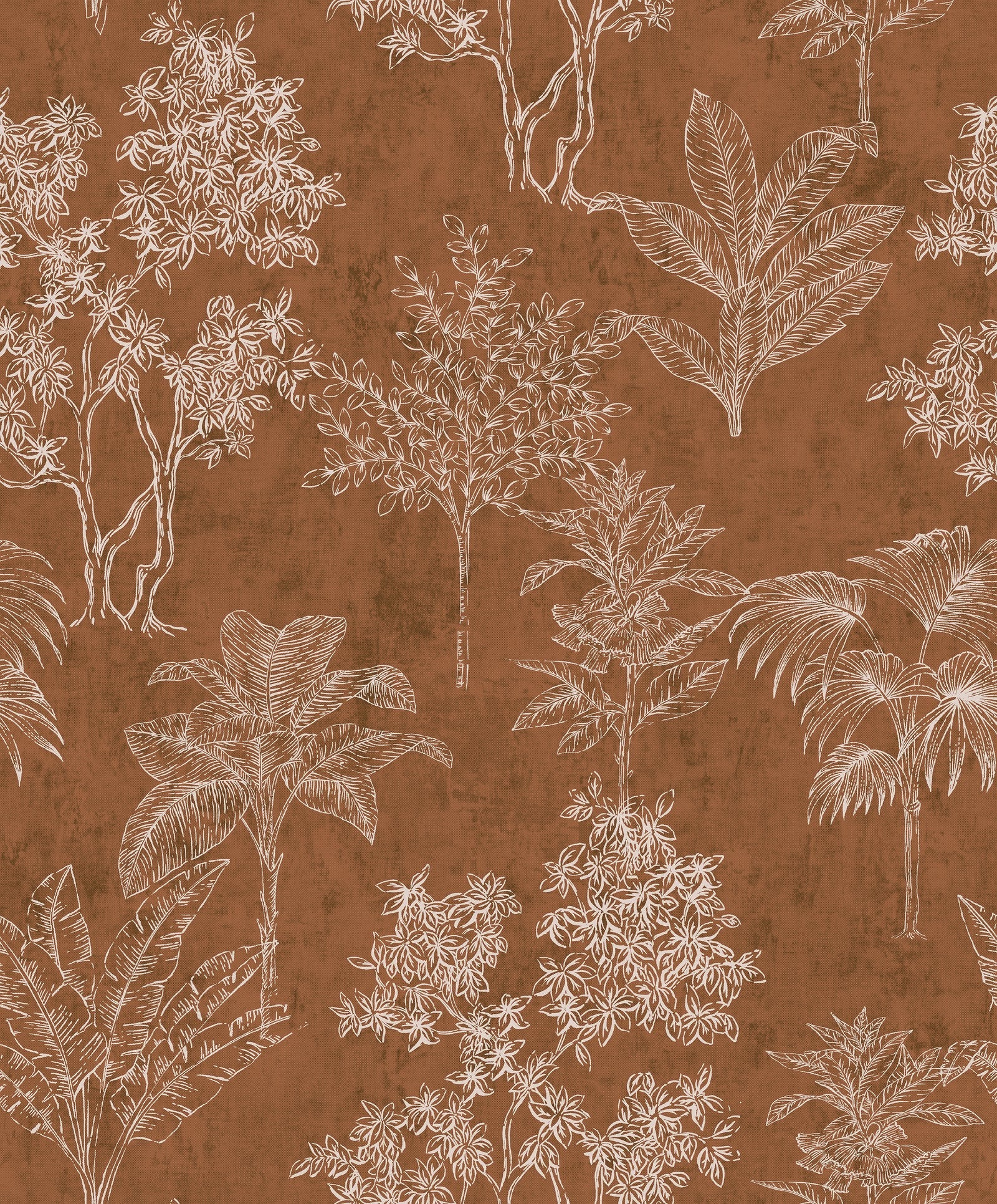 Floating Foliage wallpaper in orange color - pattern number DWP0361-07 - by Galerie in the Zen collection