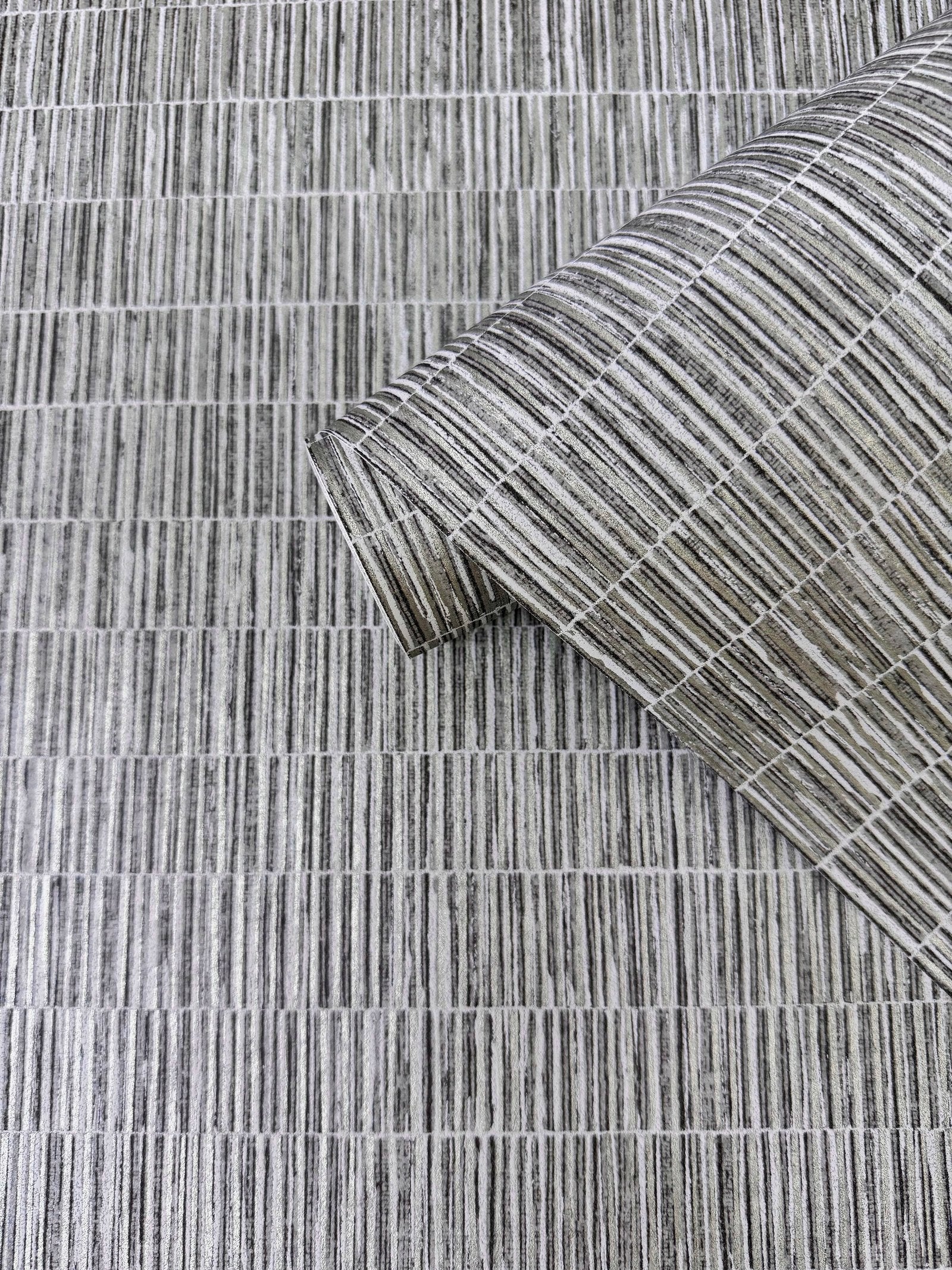 Bamboo Screen wallpaper in silver grey color - pattern number DWP0362-07 - by Galerie in the Zen collection