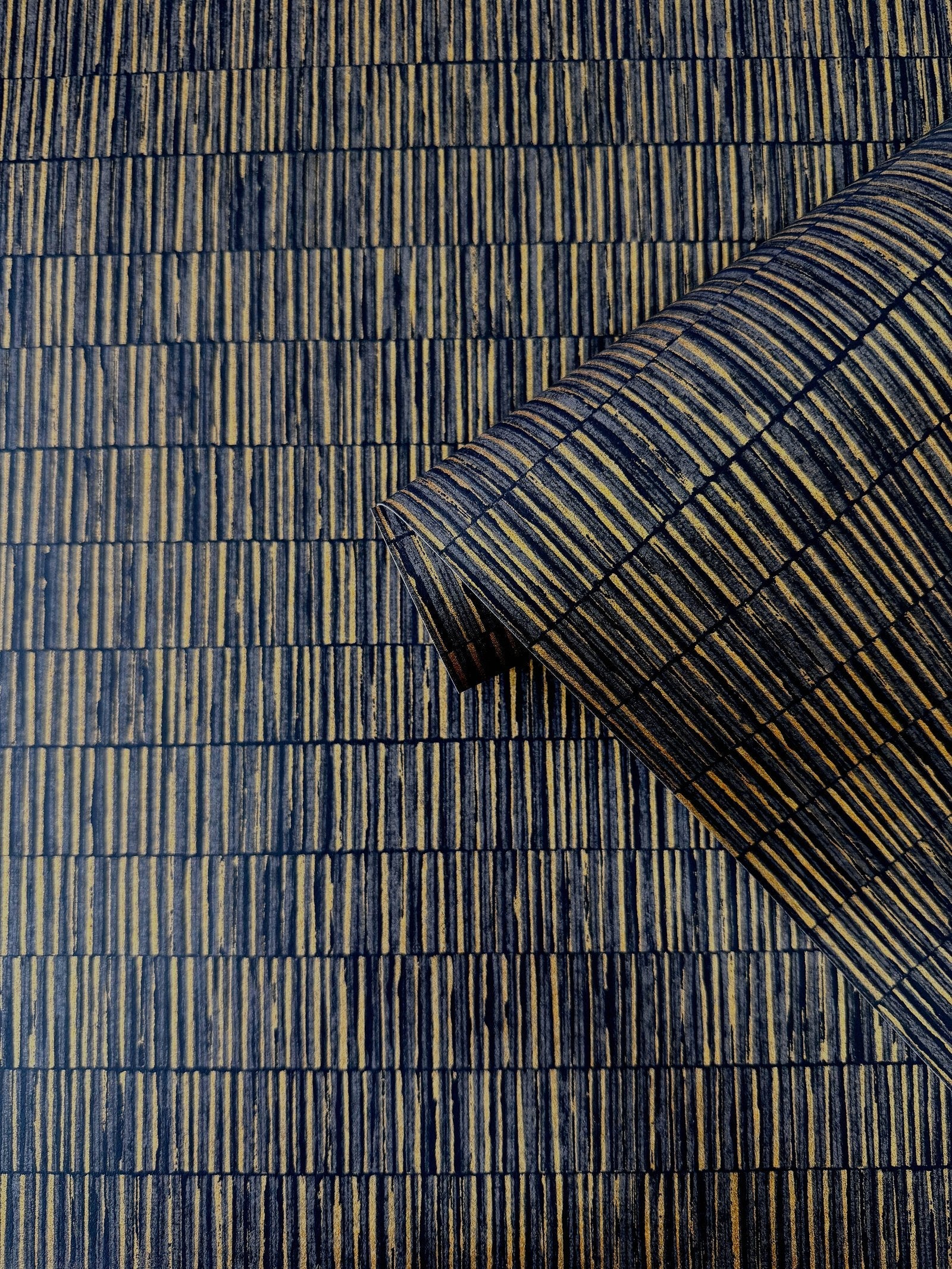 Bamboo Screen wallpaper in blue color - pattern number DWP0362-09 - by Galerie in the Zen collection